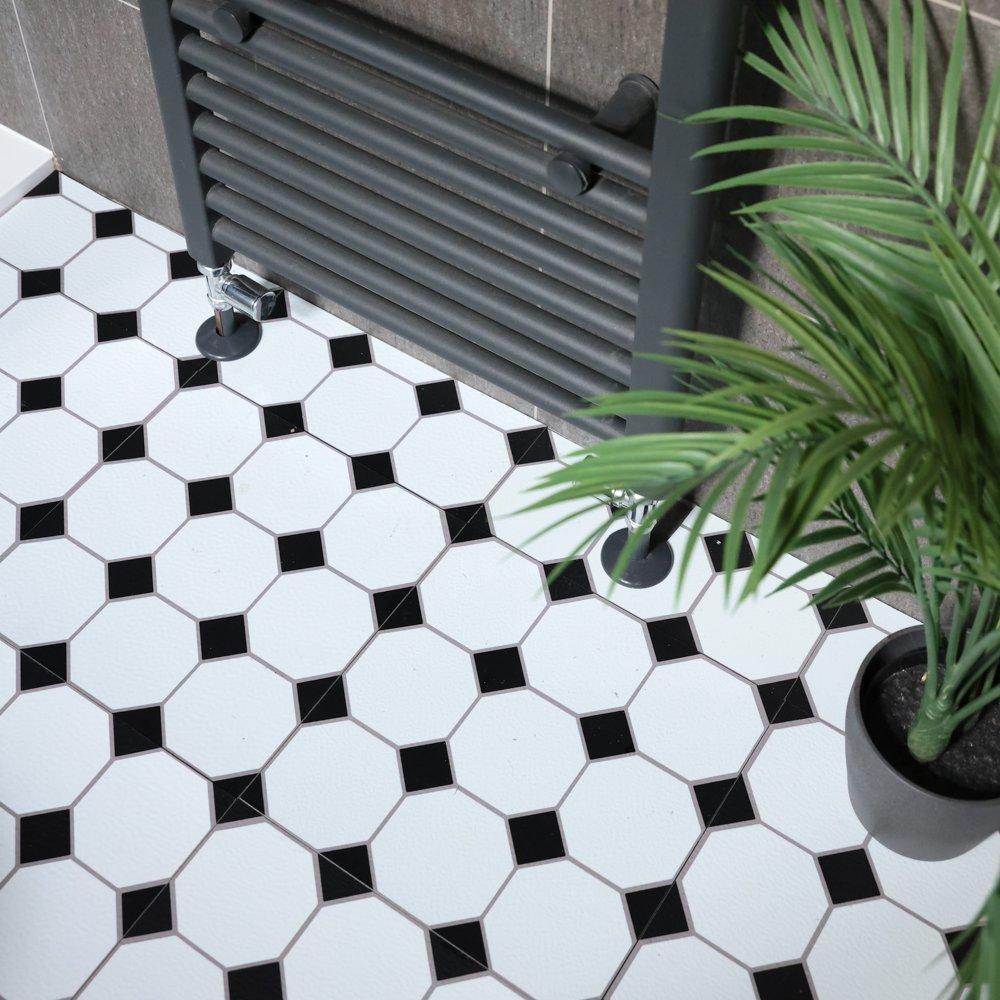 White & Black - Floor Pops - Self Adhesive Vinyl Floor Tiles Hudson - 4