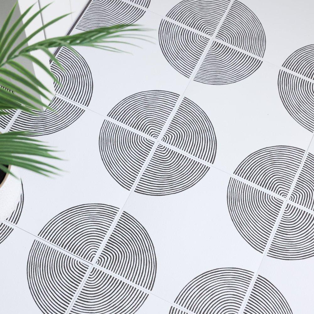 White & Black - Floor Pops - Self Adhesive Vinyl Floor Tiles Luminary - 3