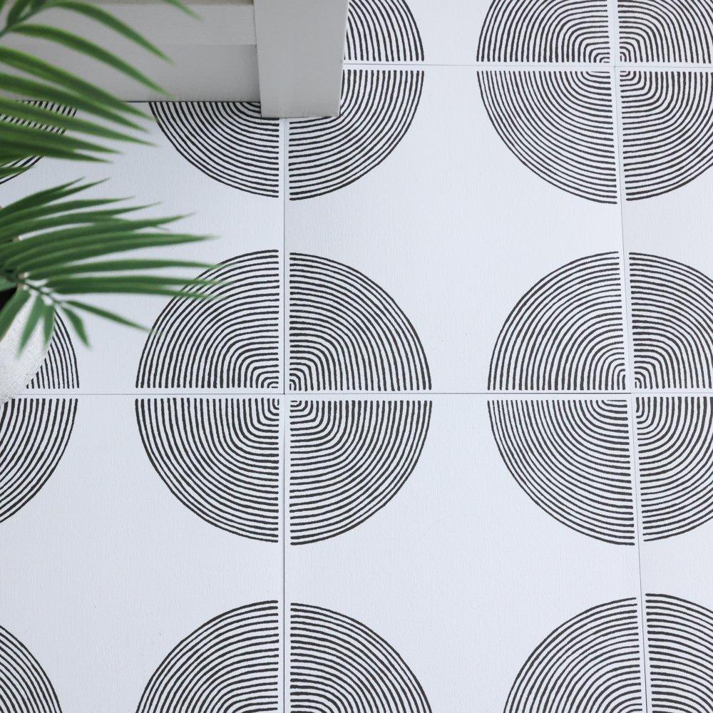 White & Black - Floor Pops - Self Adhesive Vinyl Floor Tiles Luminary - 4