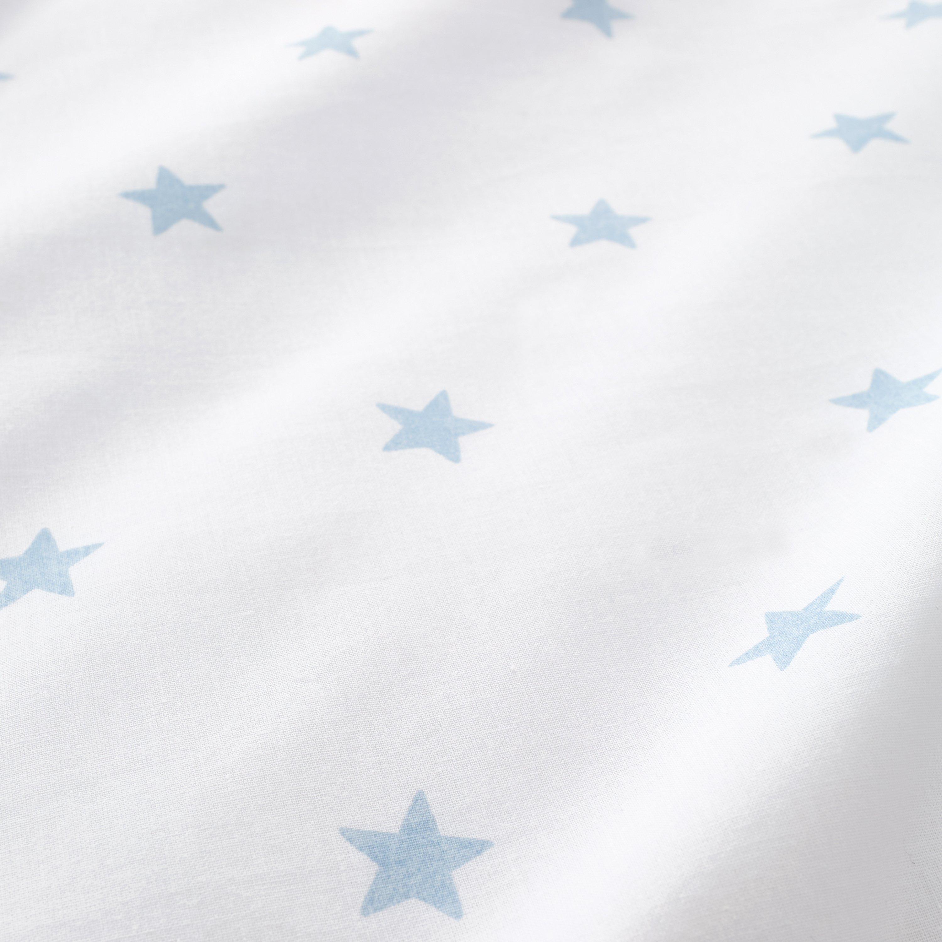Blue - Bianca - Mini Star & Stripes Cotton Fitted Sheet - 2