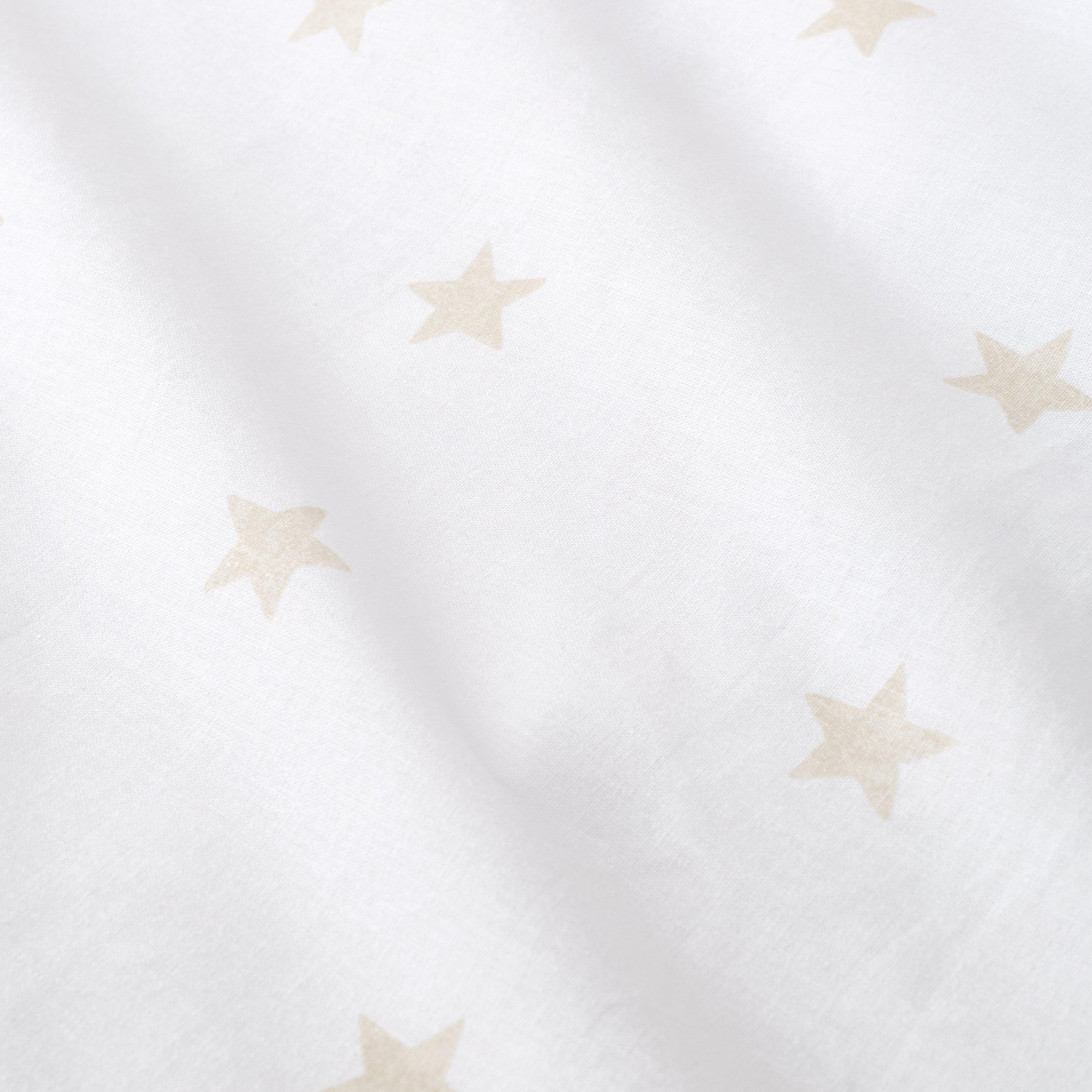 Natural - Bianca - Mini Star & Stripes Cotton Fitted Sheet - 2