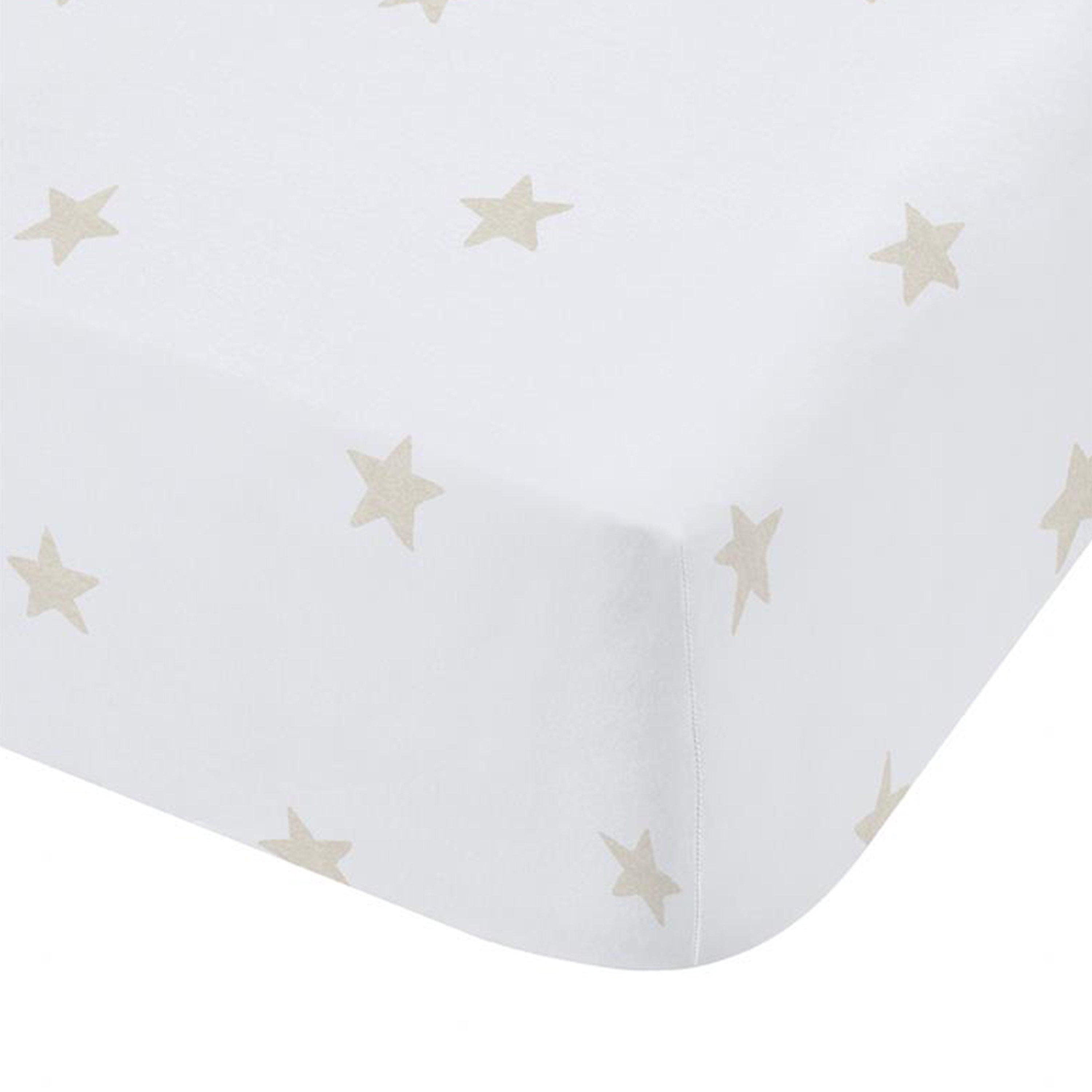 Natural - Bianca - Mini Star & Stripes Cotton Fitted Sheet - 3