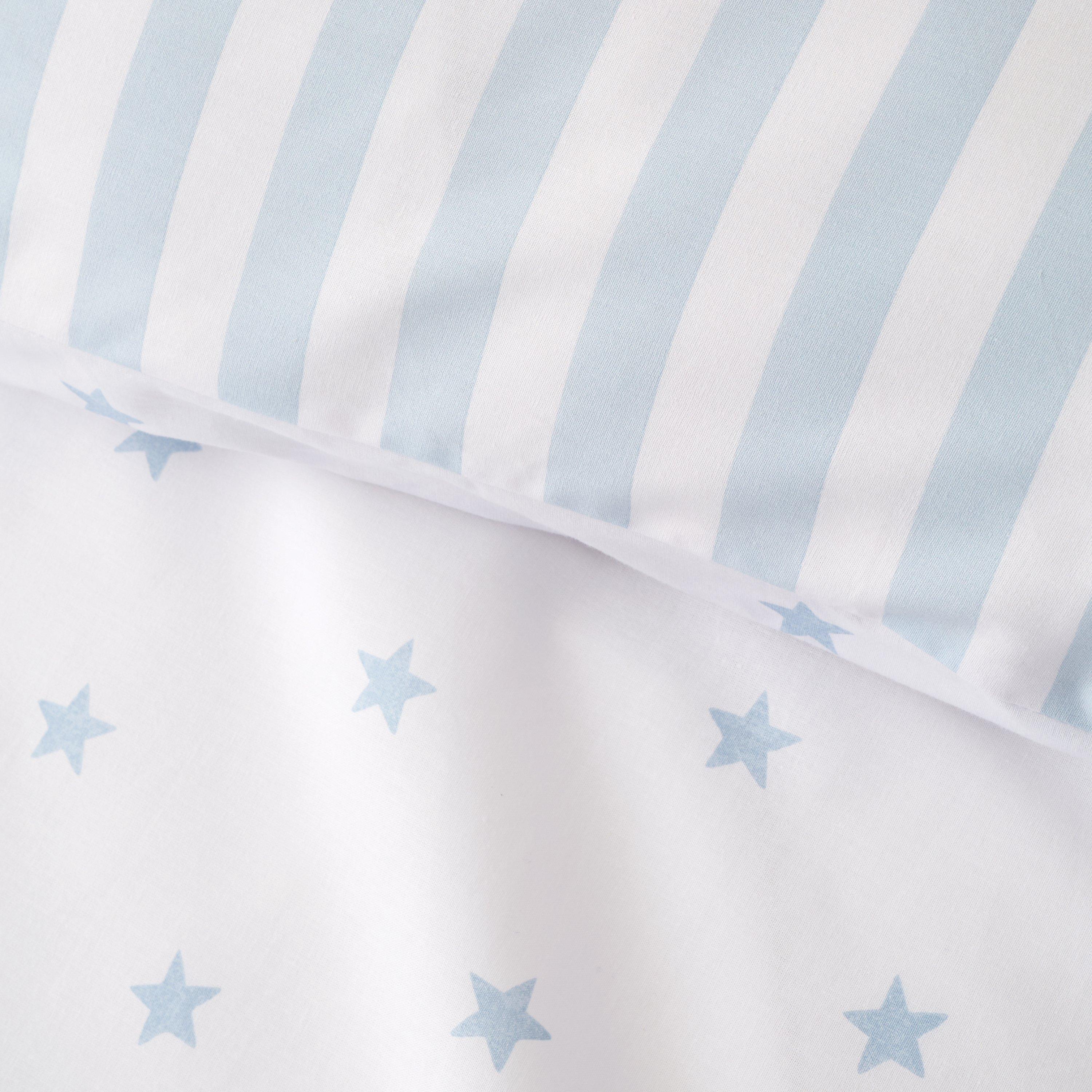 Blue - Bianca - Mini Star & Stripes Reversible Duvet Cover Set - 4