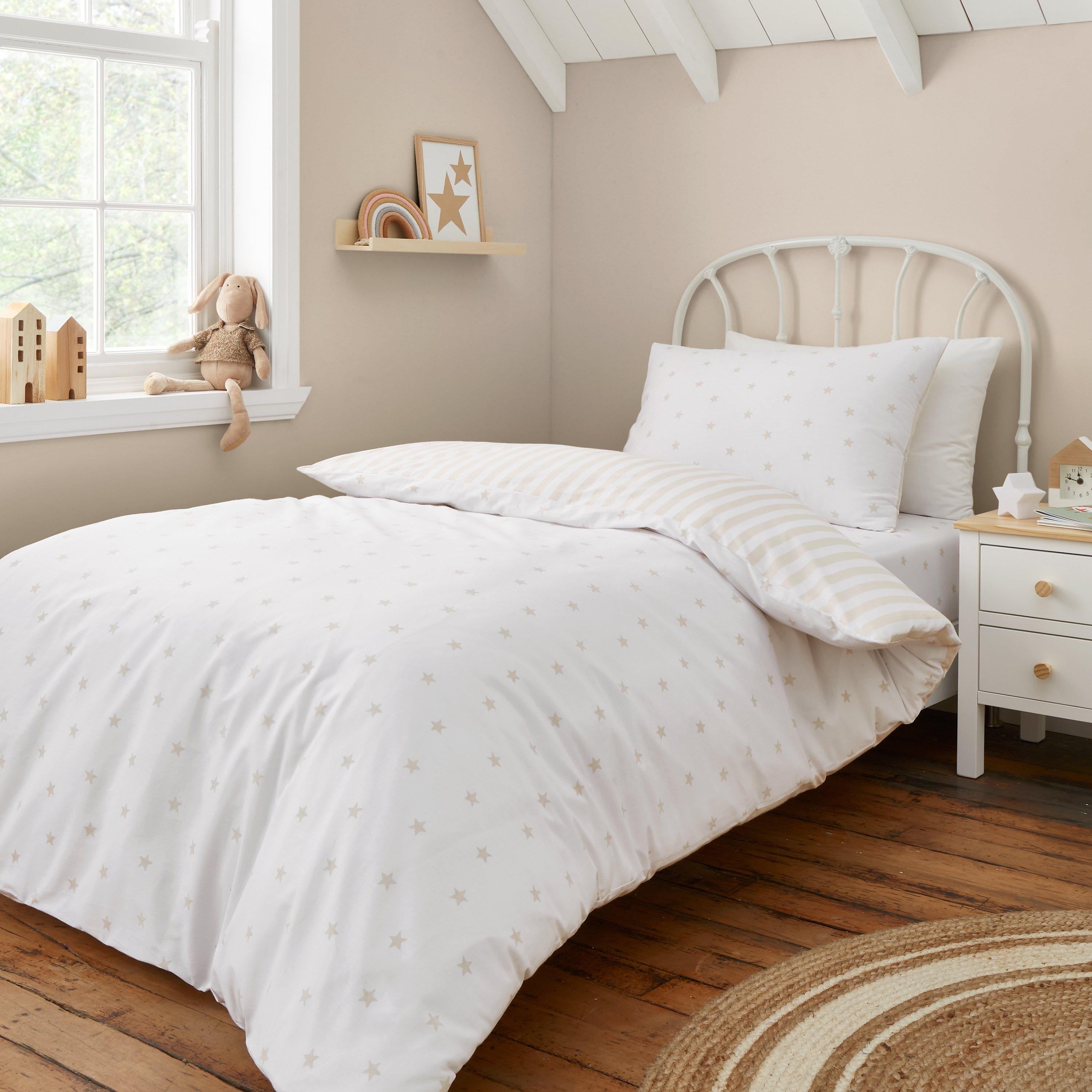 Natural - Bianca - Mini Star & Stripes Reversible Duvet Cover Set - 1