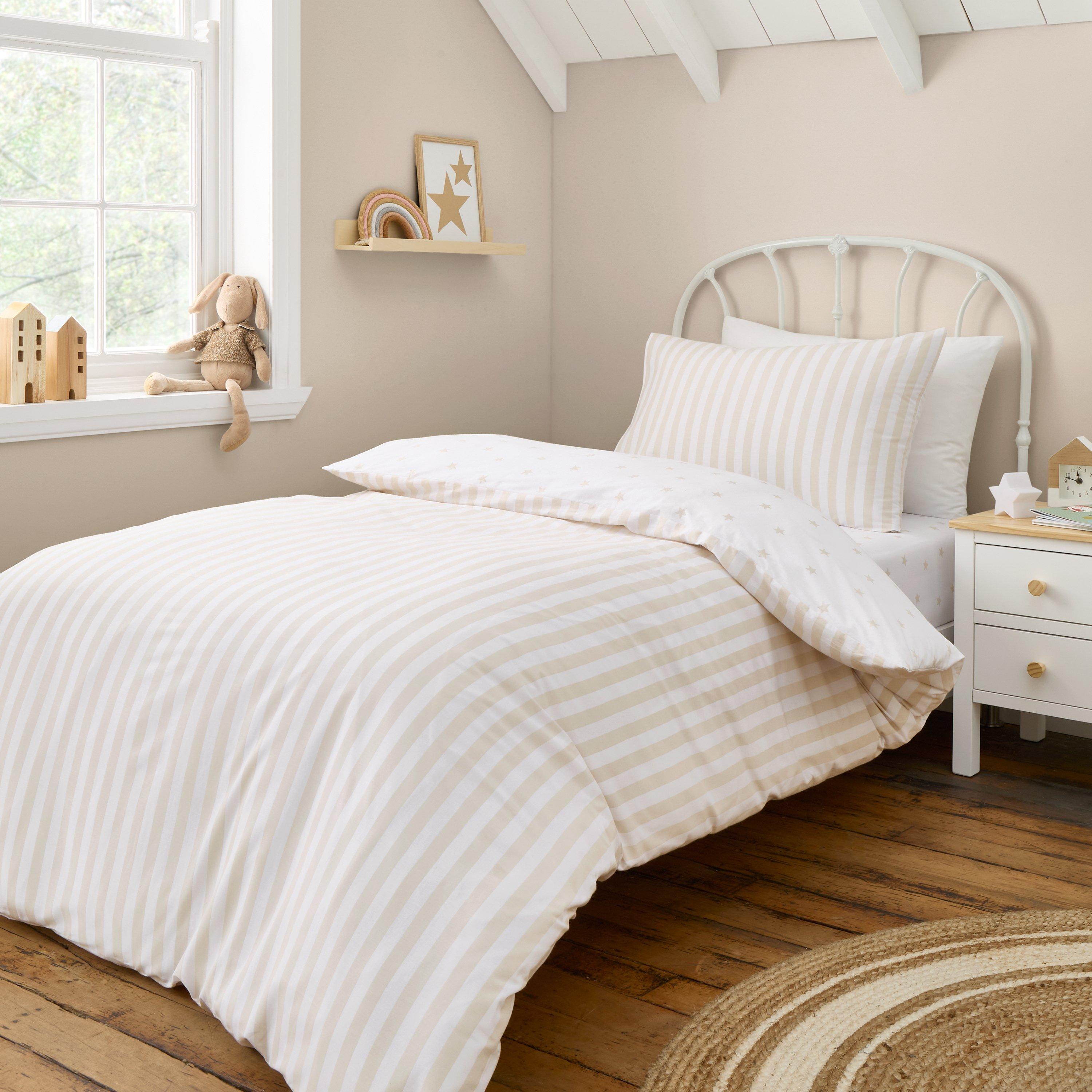 Natural - Bianca - Mini Star & Stripes Reversible Duvet Cover Set - 2