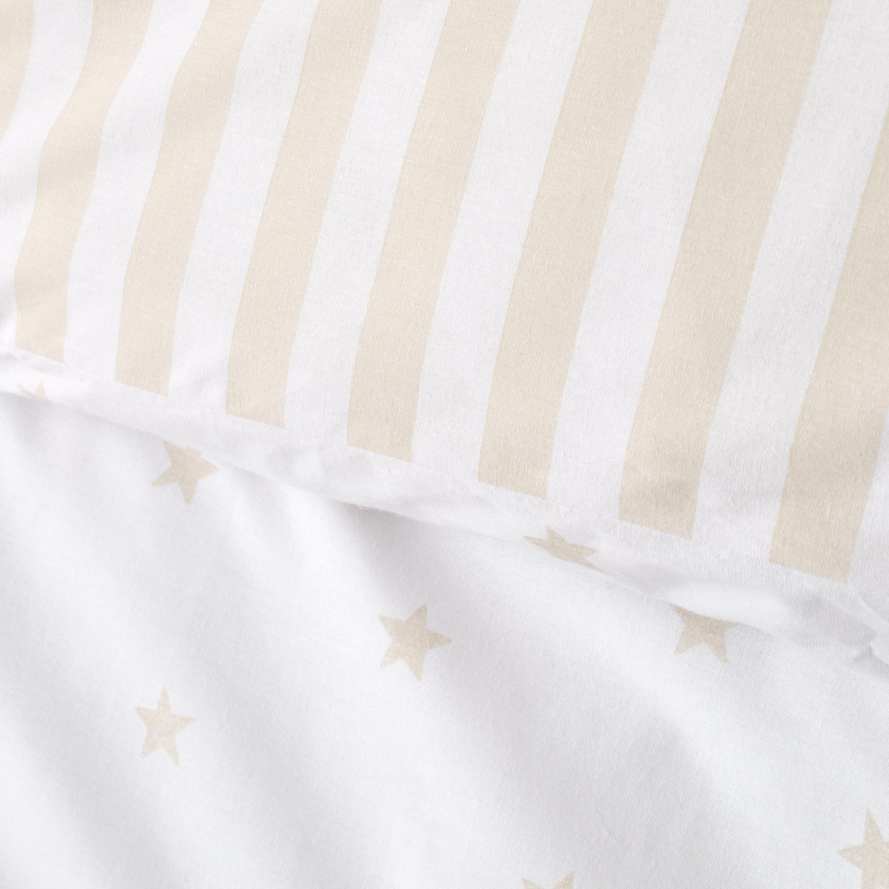 Natural - Bianca - Mini Star & Stripes Reversible Duvet Cover Set - 4