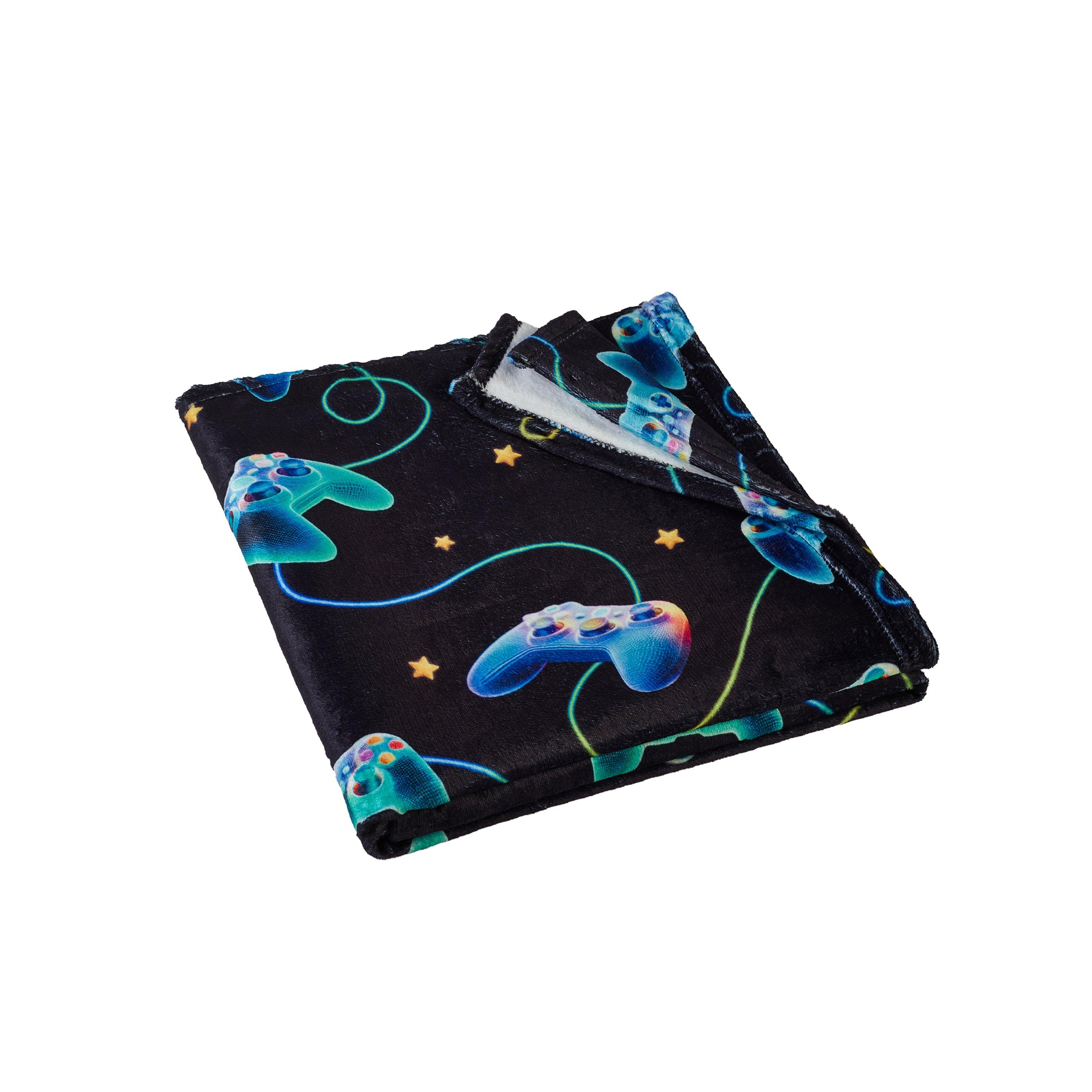 Black - Catherine Lansfield - Gamer Cosy Fleece Blanket Throw - 4