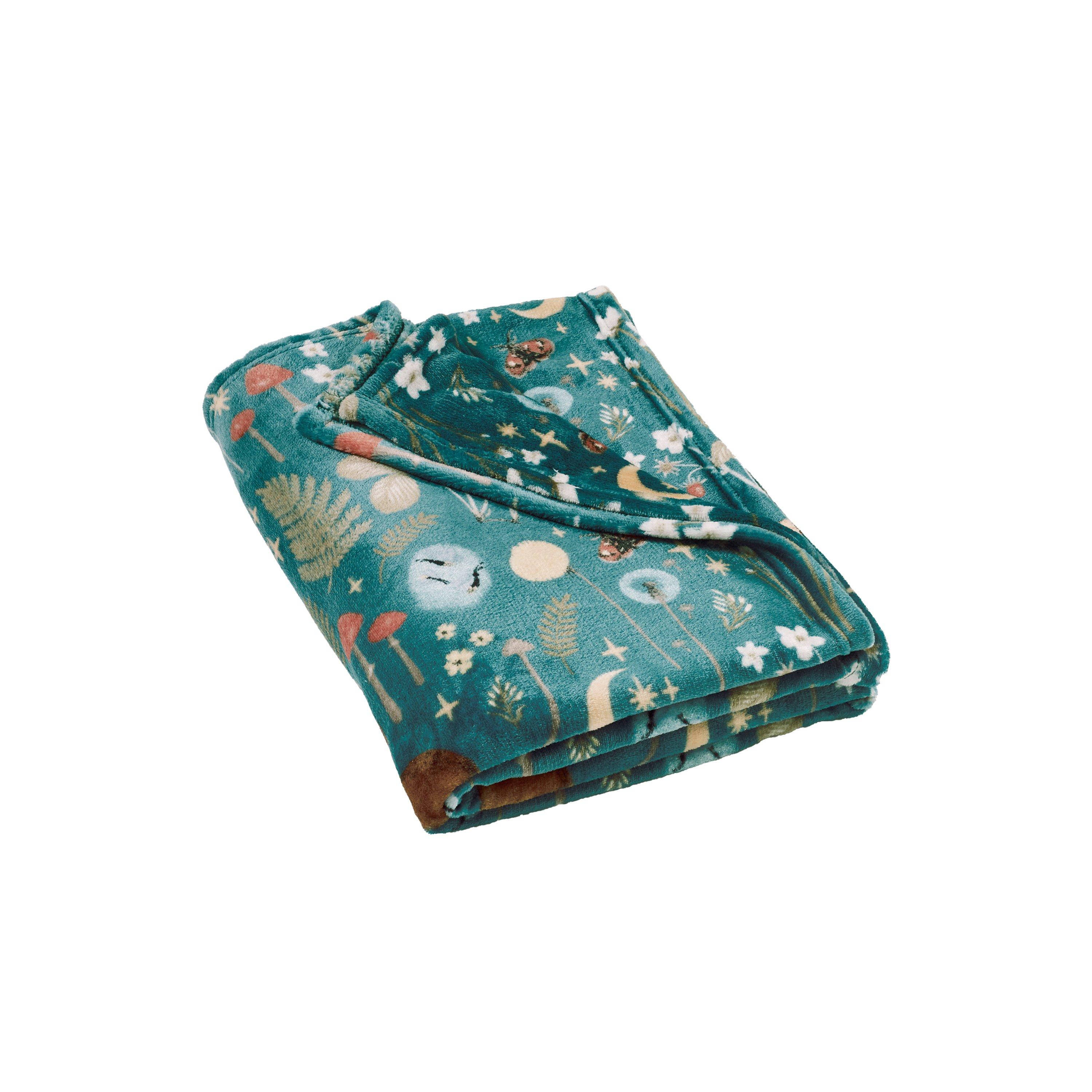 Forest Green - Catherine Lansfield - Enchanted Twilight Cosy Fleece Blanket Throw - 4