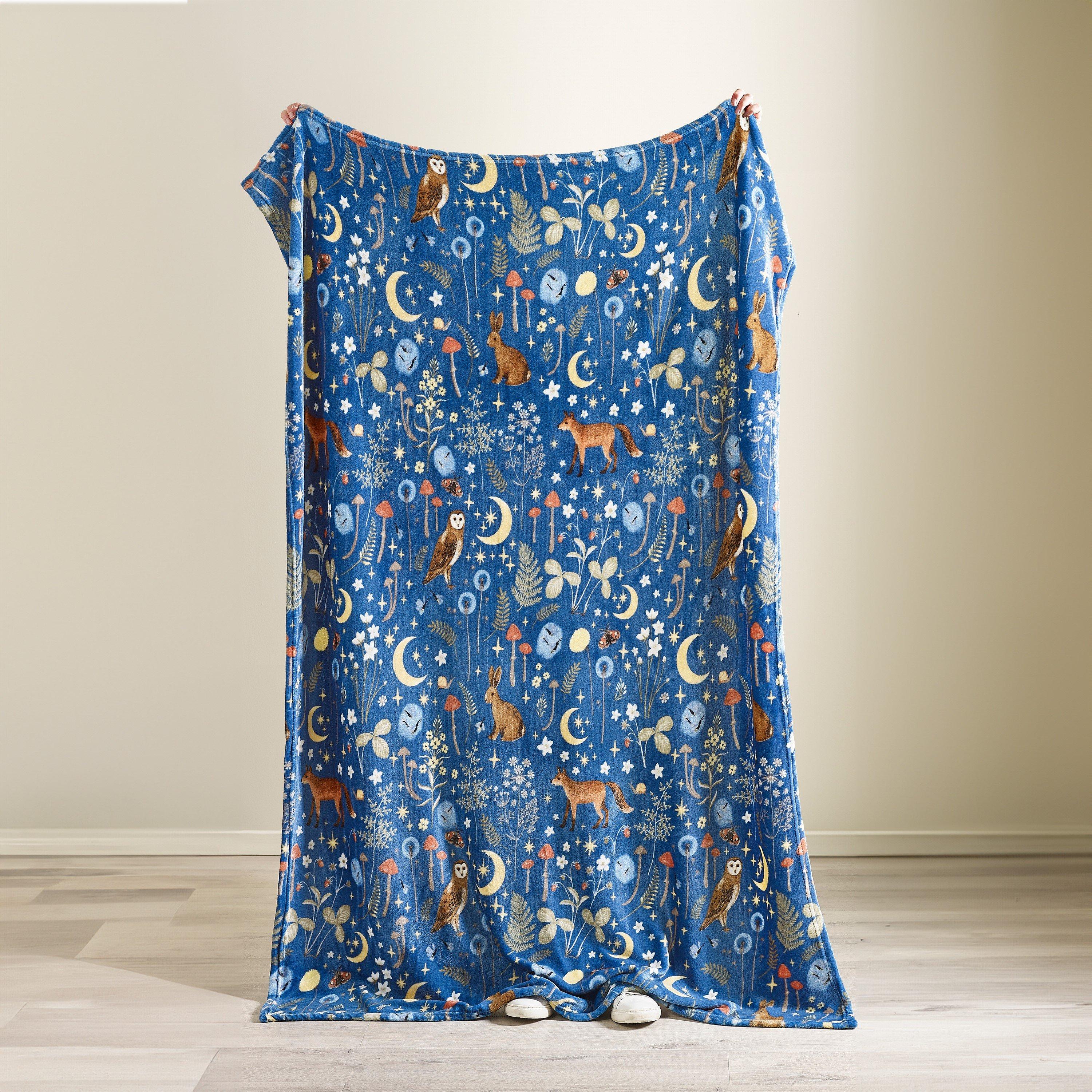 Navy Blue - Catherine Lansfield - Enchanted Twilight Cosy Fleece Blanket Throw - 3
