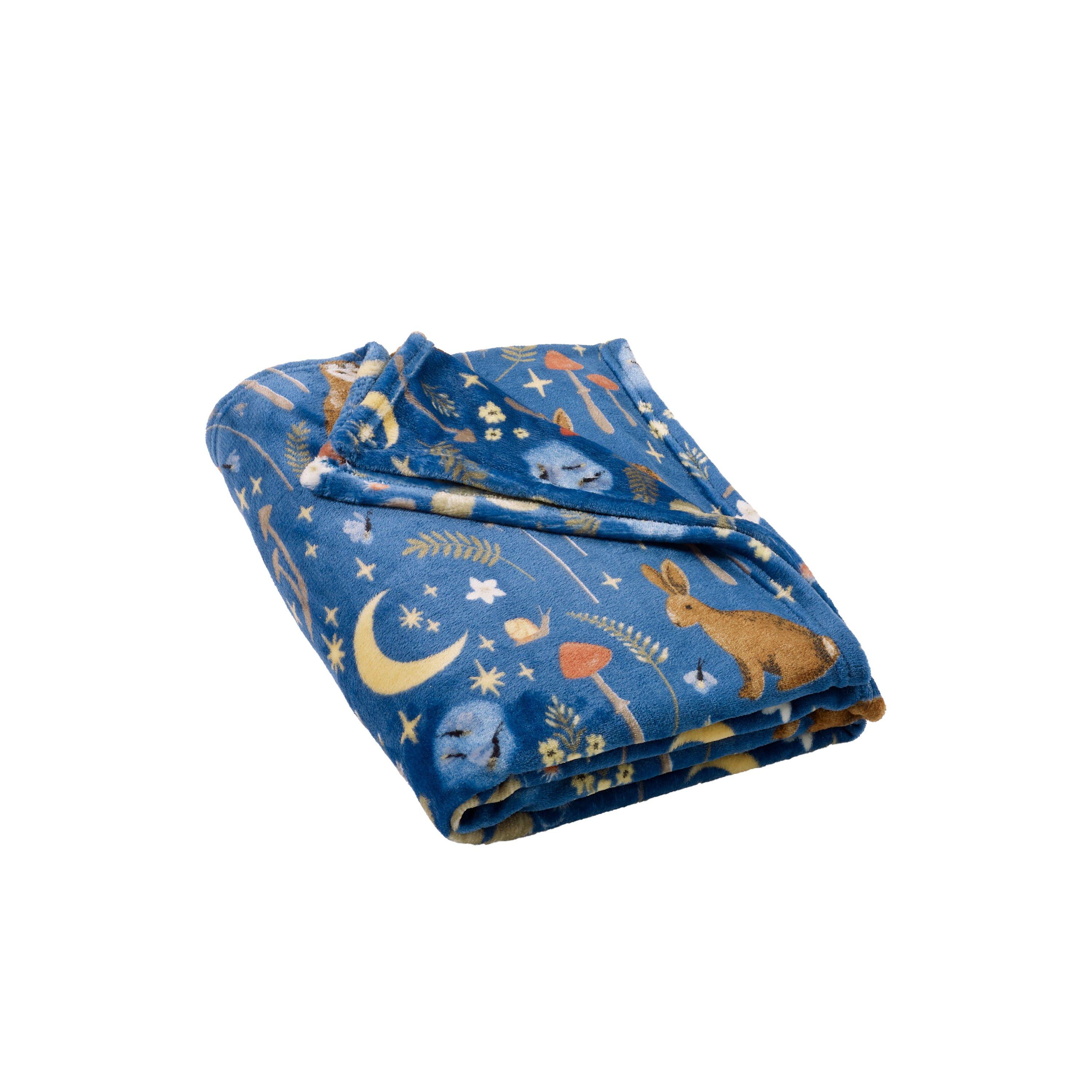 Navy Blue - Catherine Lansfield - Enchanted Twilight Cosy Fleece Blanket Throw - 4