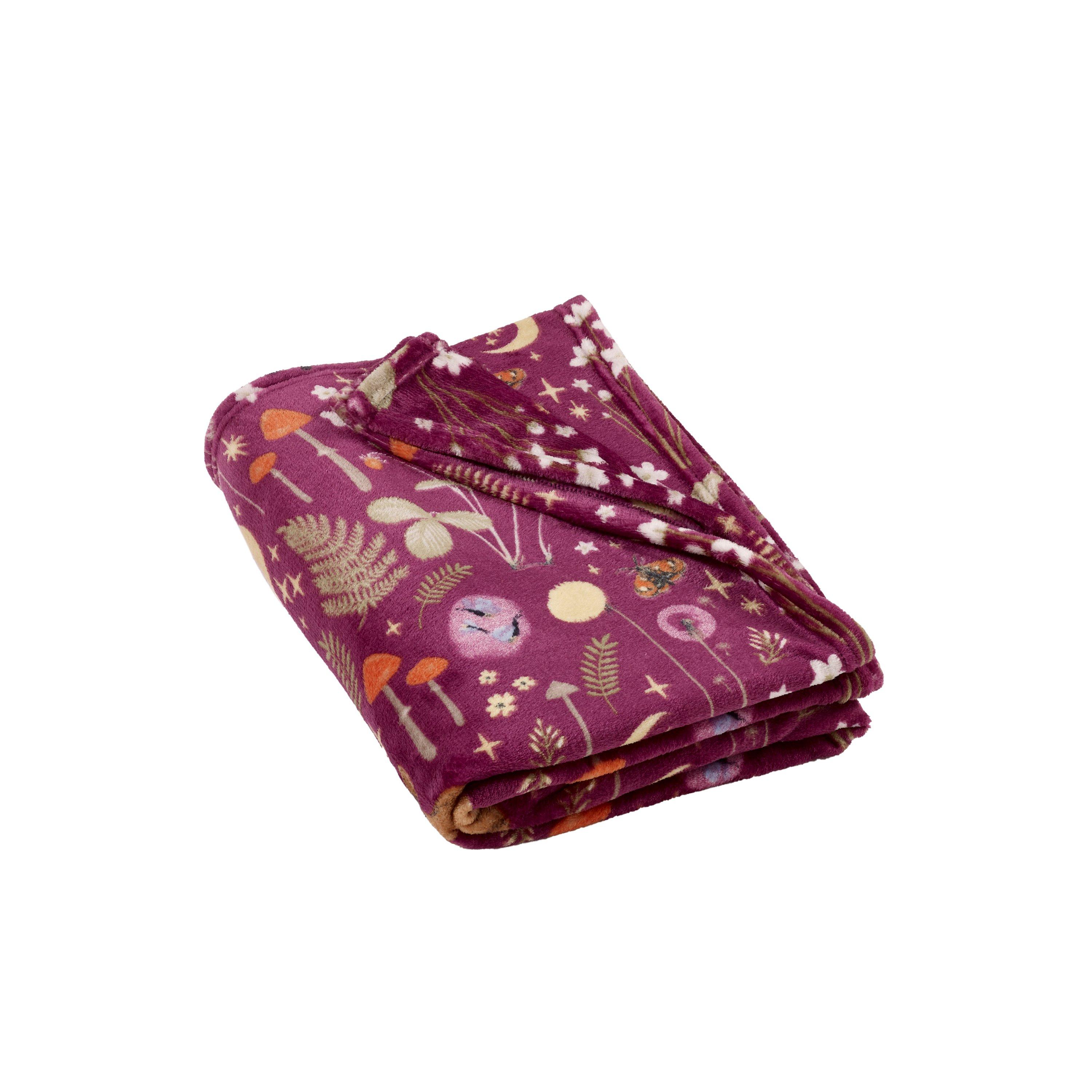 Plum - Catherine Lansfield - Enchanted Twilight Cosy Fleece Blanket Throw - 4