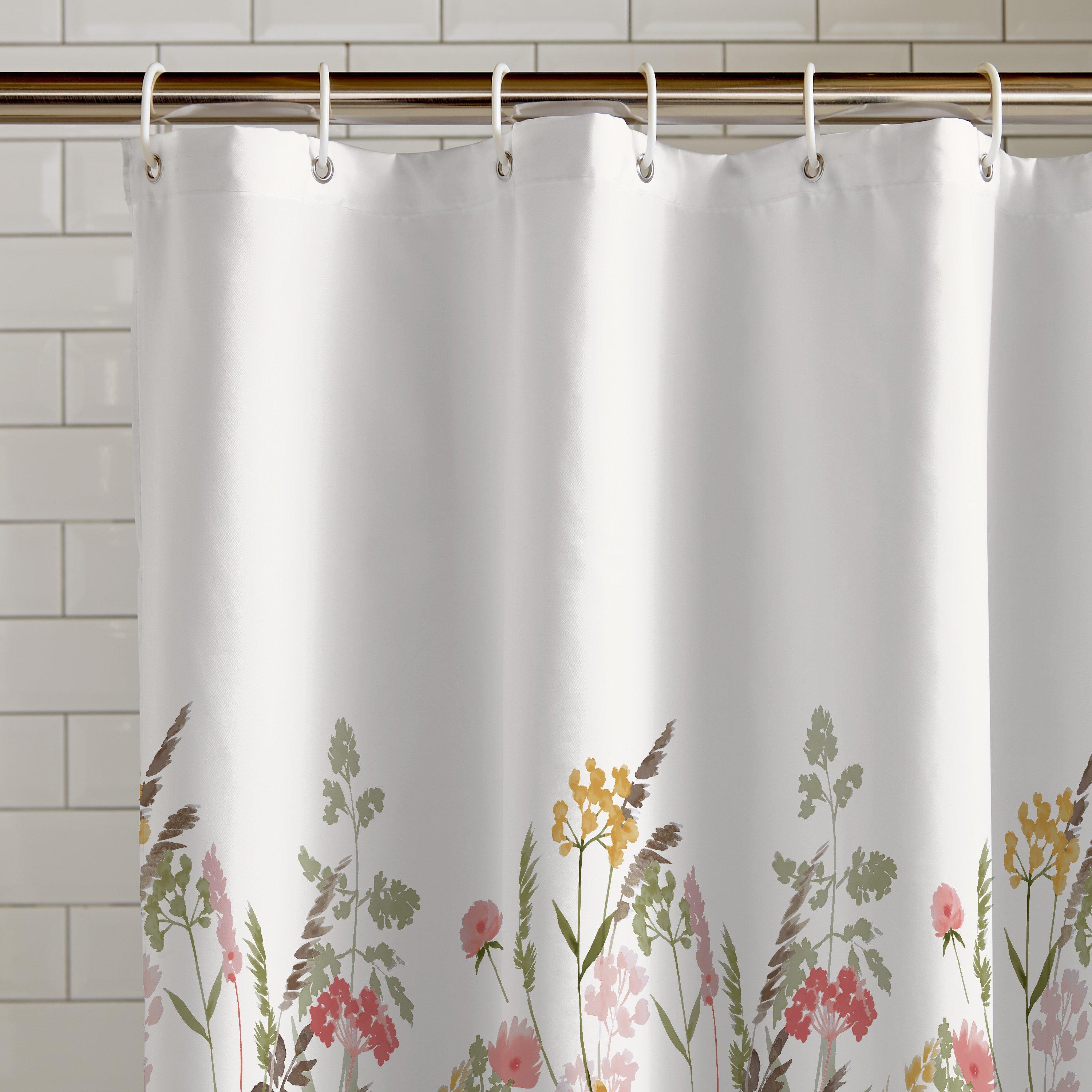 Pink - Catherine Lansfield - Countryside Floral Shower Curtain - 2