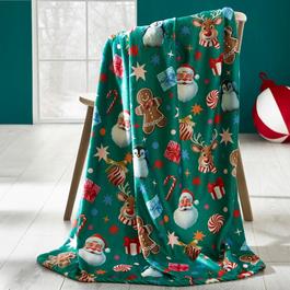 Catherine Lansfield Christmas Icons Cosy Fleece Blanket Throw