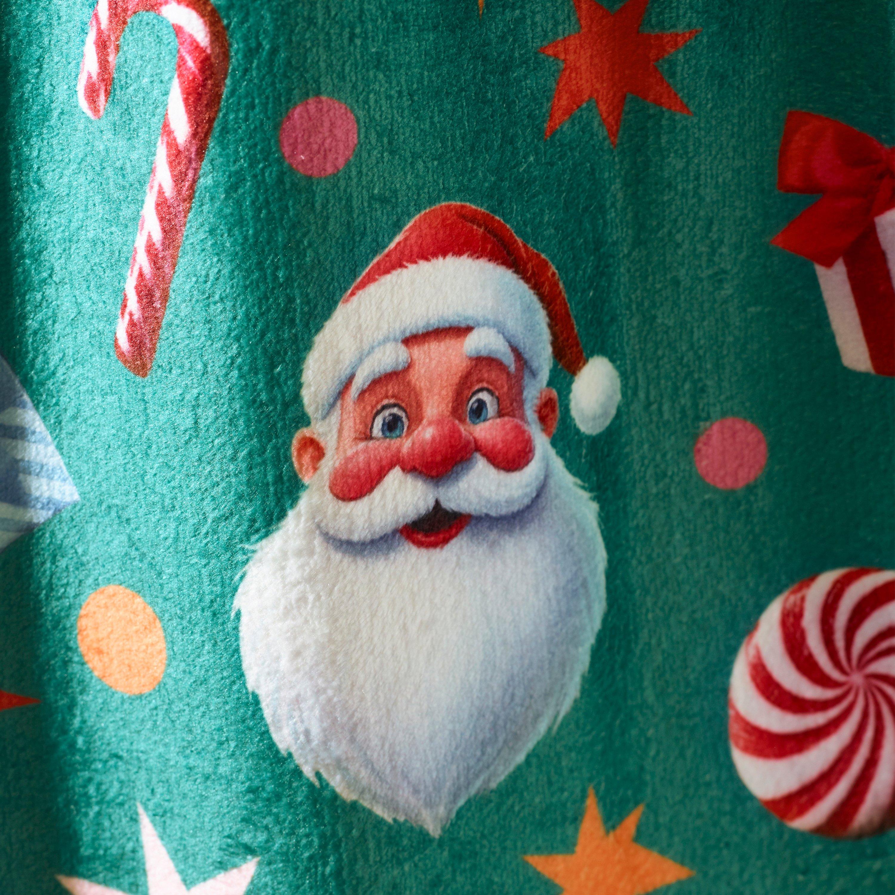 Green - Catherine Lansfield - Christmas Icons Cosy Fleece Blanket Throw - 2