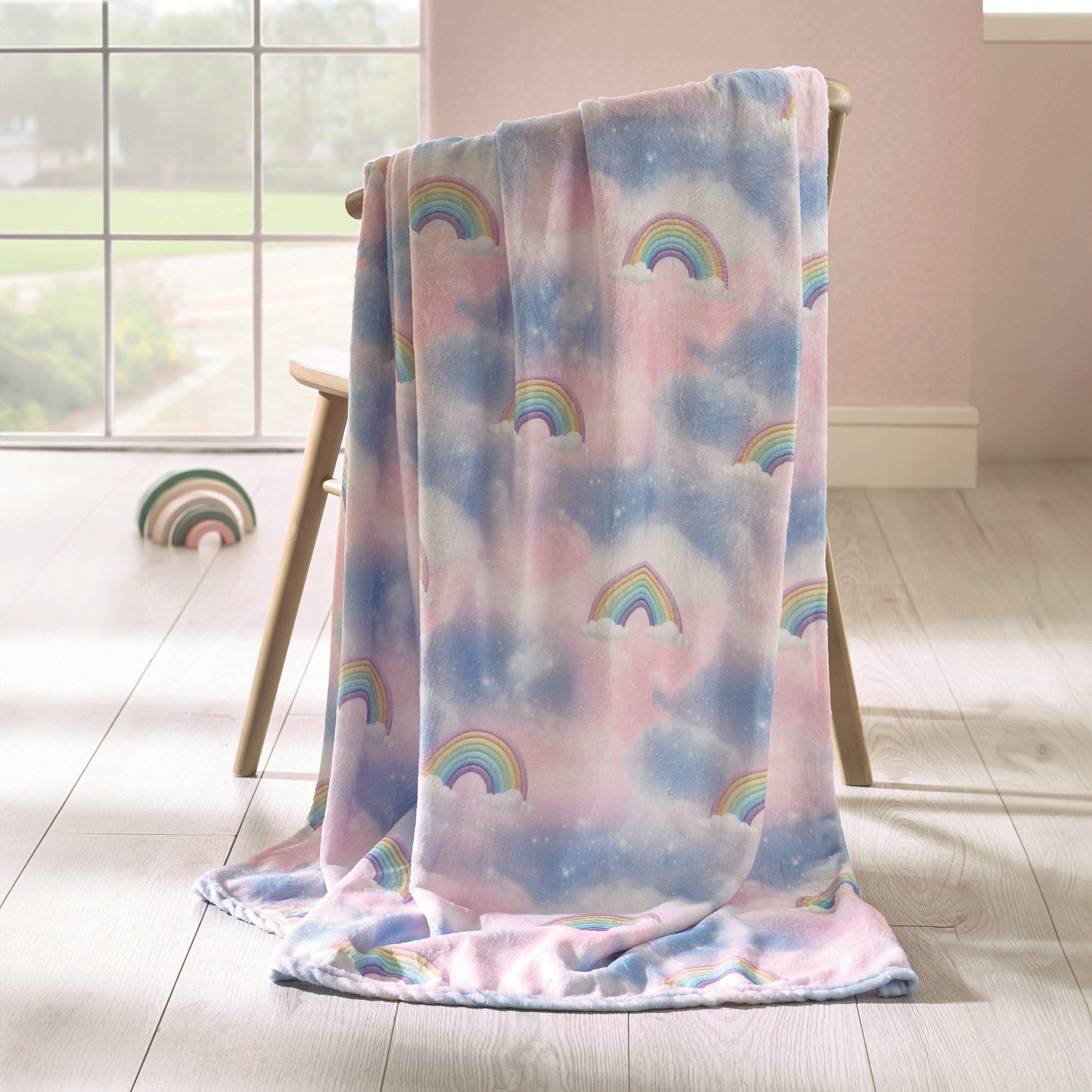 Pink - Catherine Lansfield - Candy Unicorn Cosy Fleece Blanket Throw - 1