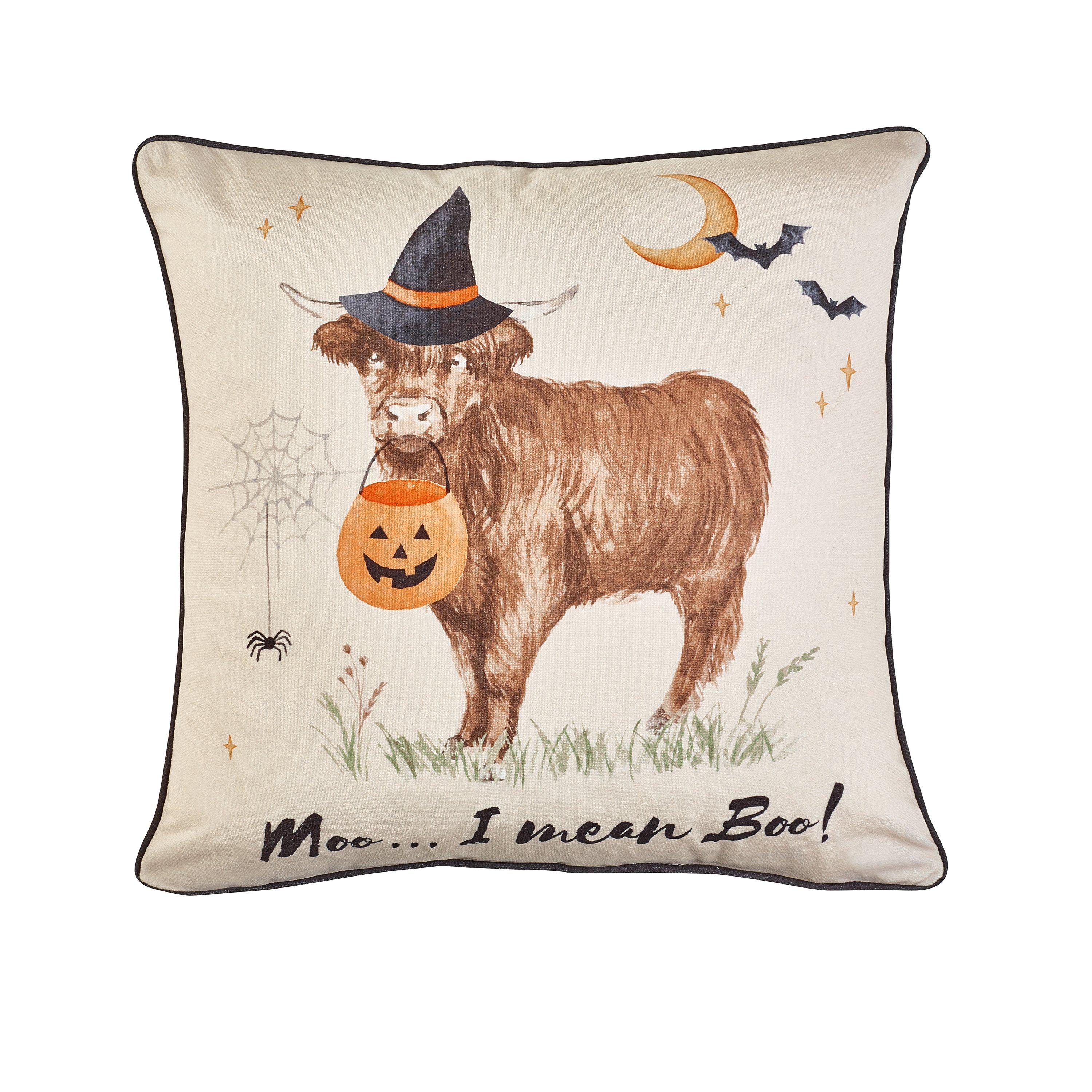 Natural - Catherine Lansfield - Halloween Highland Cow Soft Touch Cushion - 3