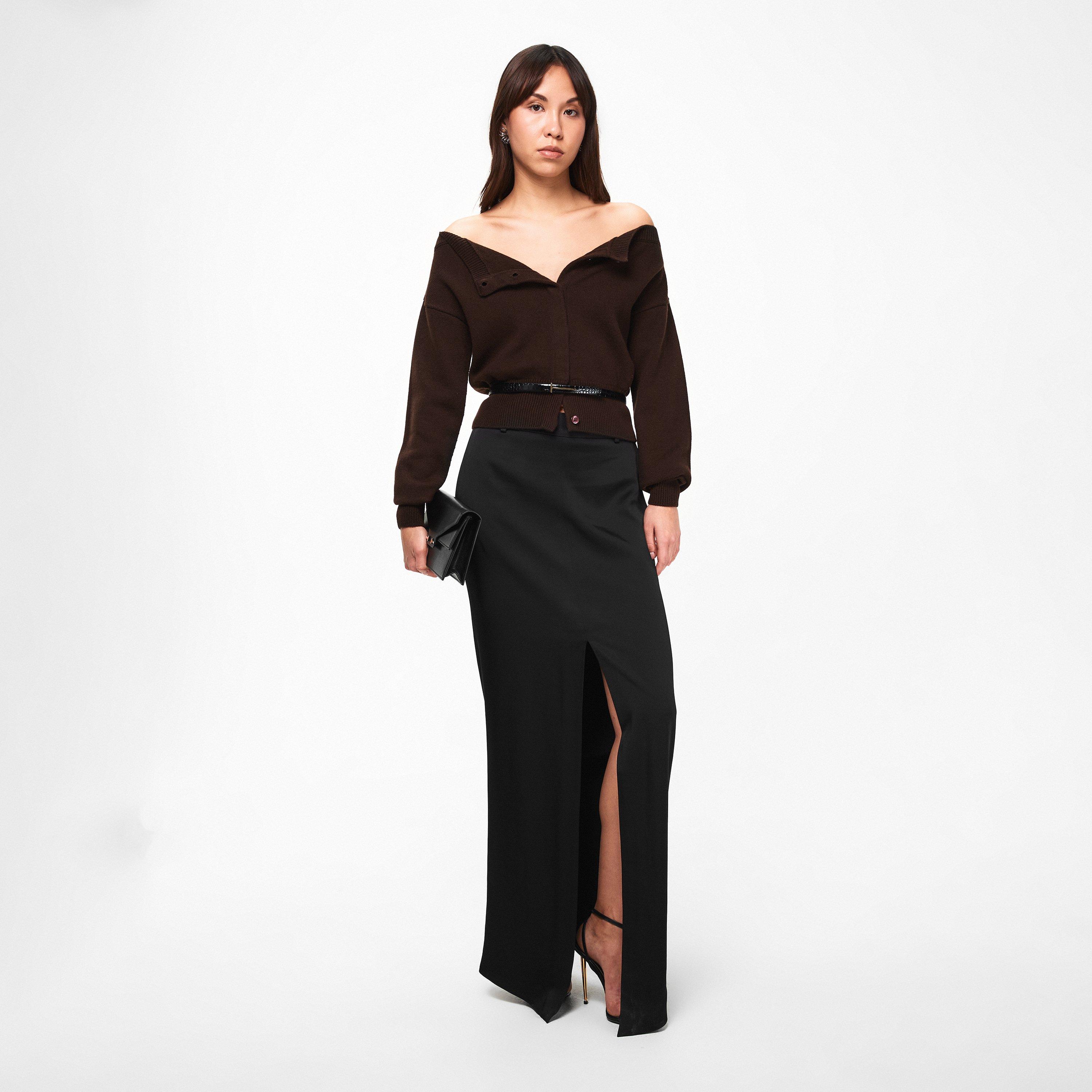 Black Croc - Tom Ford - Women's TF Stamped Leather Belt - 5