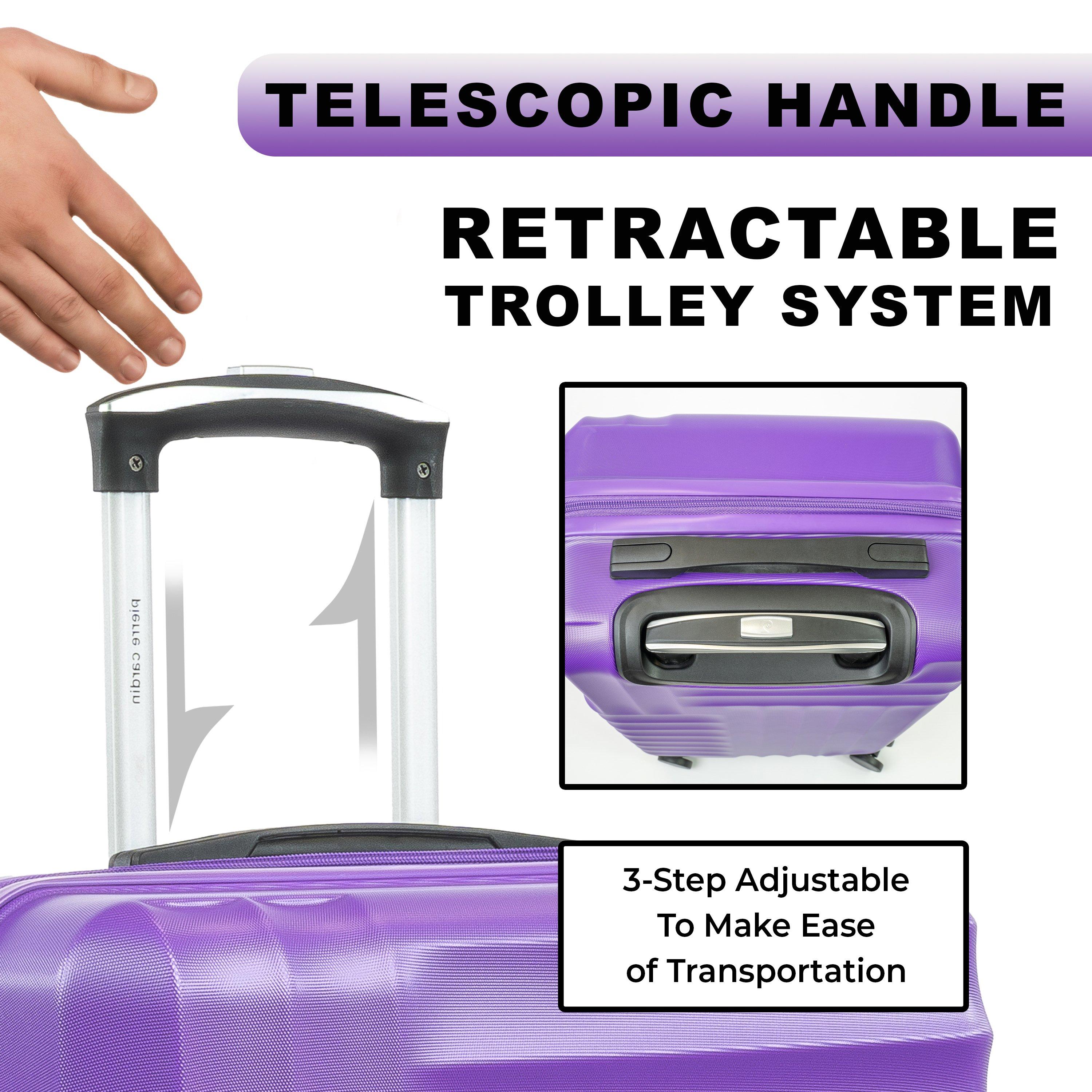 Purple Cl898-10 - Pierre Cardin - Soleil 26-inch Hard Shell Large Suitcase Luggage - 6