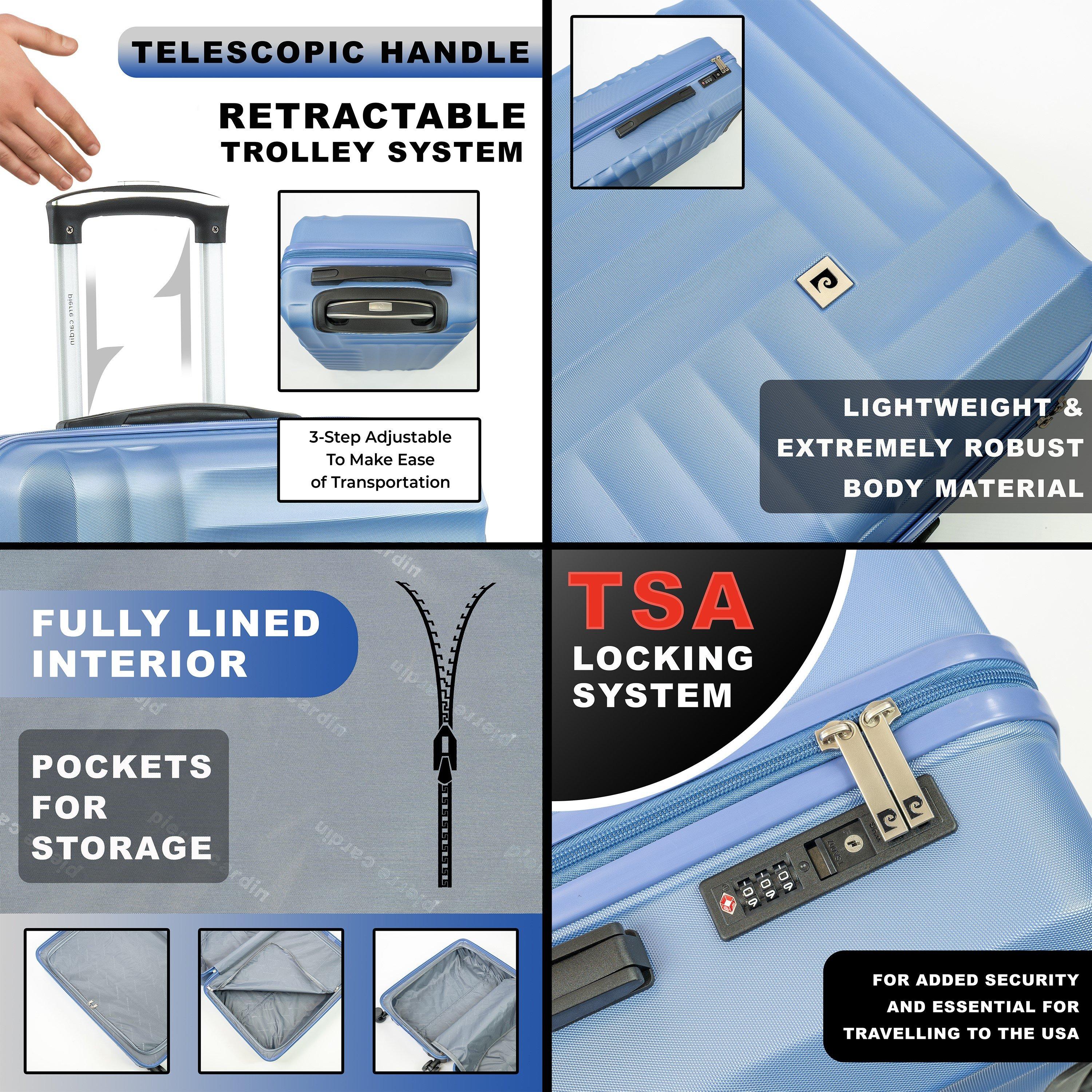 Blue Cl898-05 - Pierre Cardin - Soleil Wheeled Hard Shell Travel Suitcase Luggage - 3