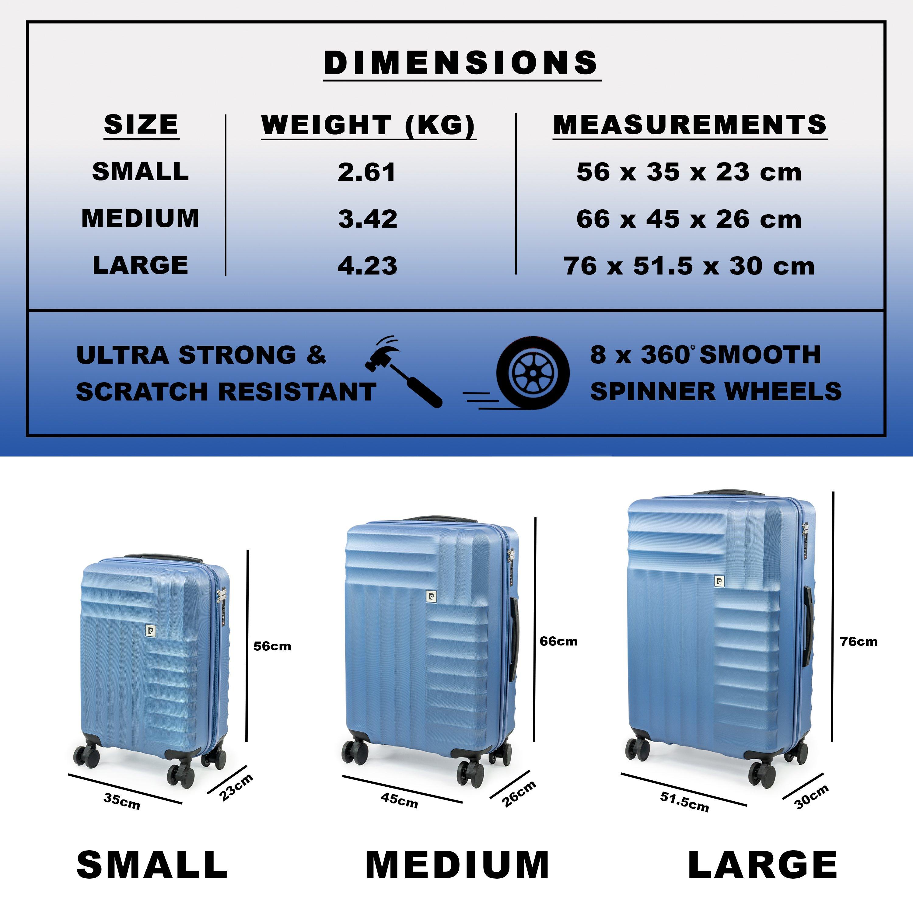 Blue Cl898-05 - Pierre Cardin - Soleil Wheeled Hard Shell Travel Suitcase Luggage - 10