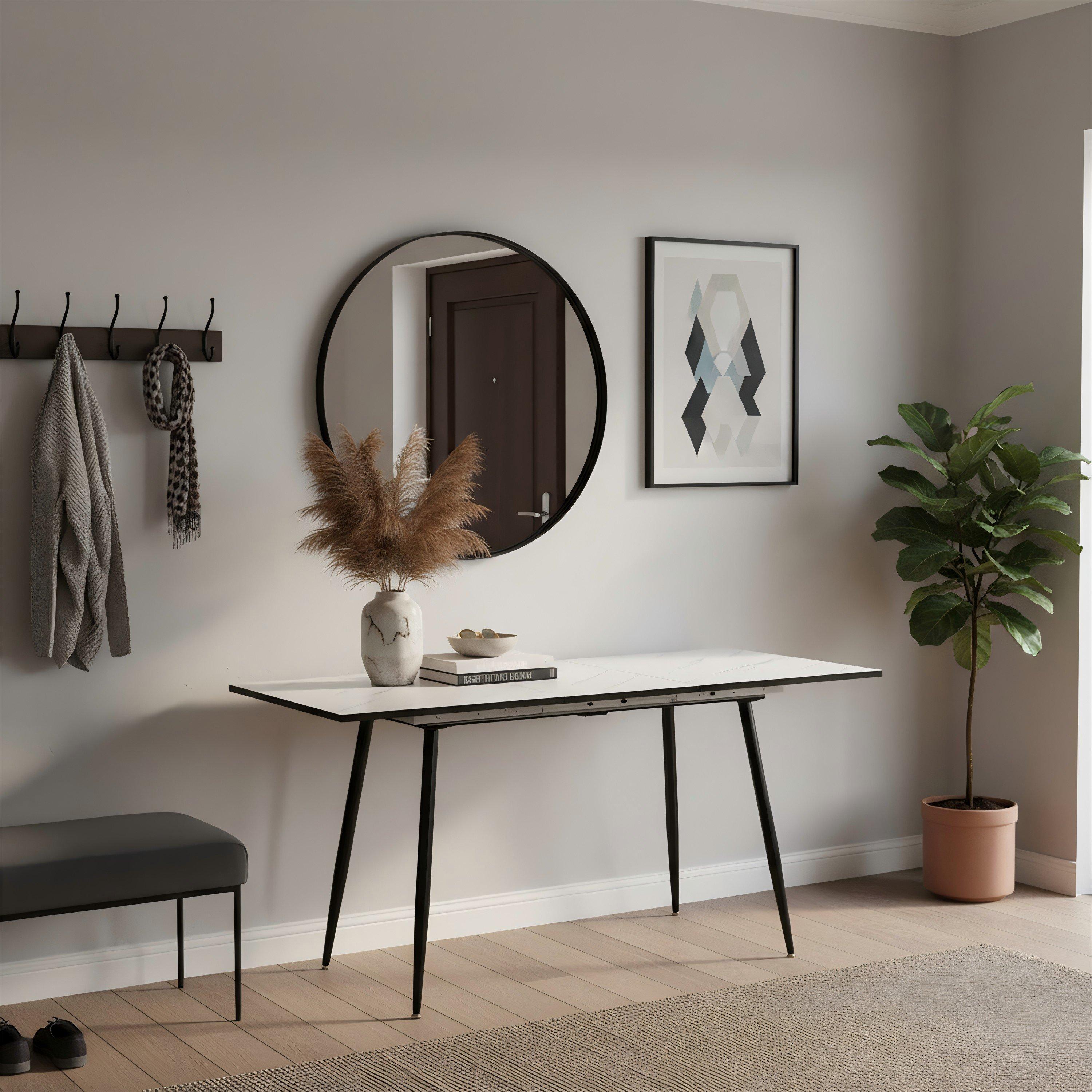 White - Urban Meuble - Extendable Marble Console Table - 1