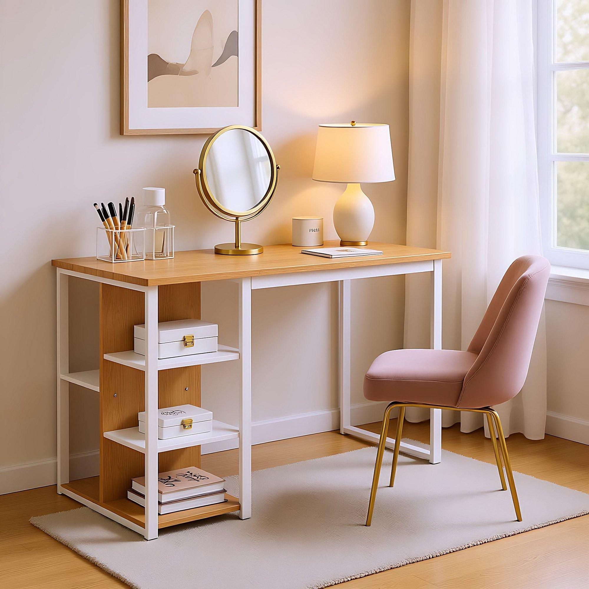 Beige - Urban Meuble - Dressing Table with Shelves - 2