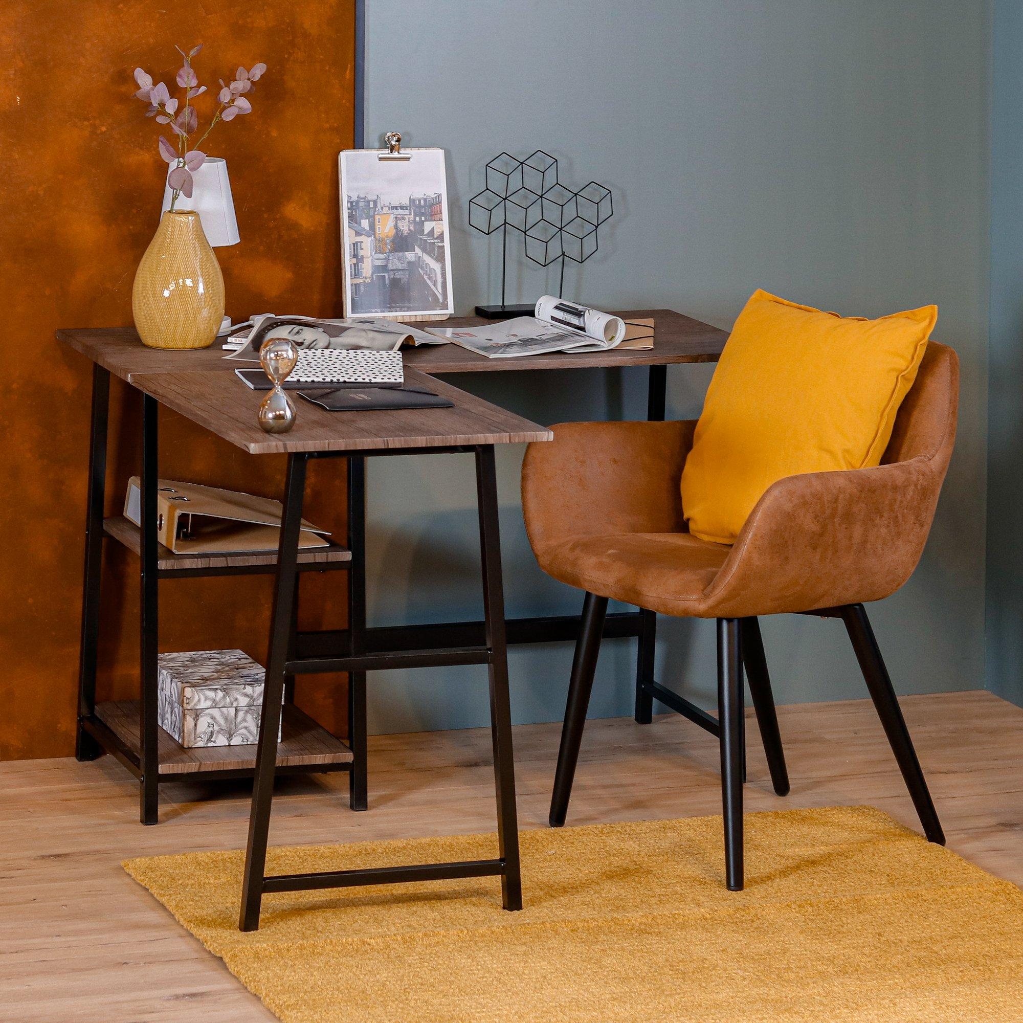 Brown - Urban Meuble - Modern Walnut Dressing Table Space-Saving Design - 1