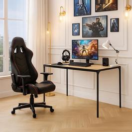Urban Meuble Gaming Desk Metal Frame Space-Saving Design