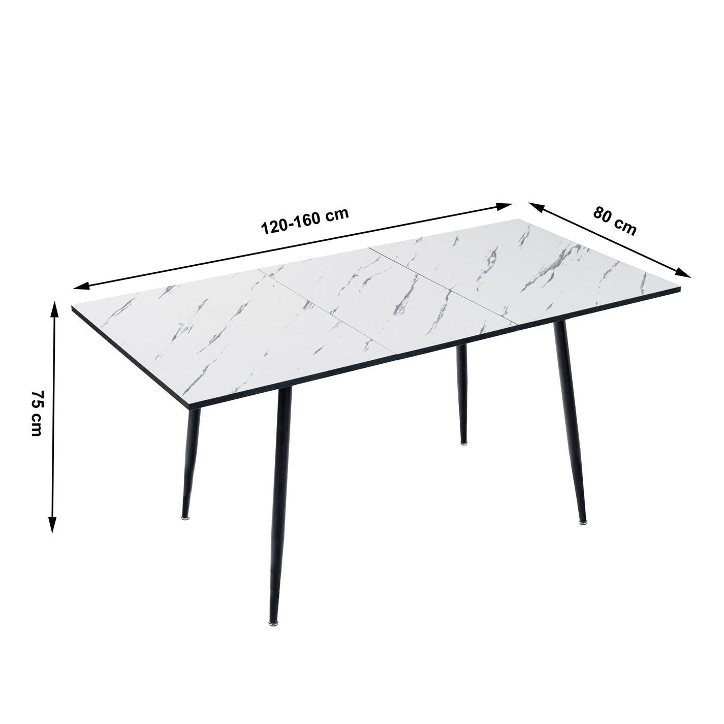 White - Urban Meuble - Extendable Marble Side Table - 5