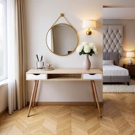 Urban Meuble Modern Wooden Console Table with Metal Legs