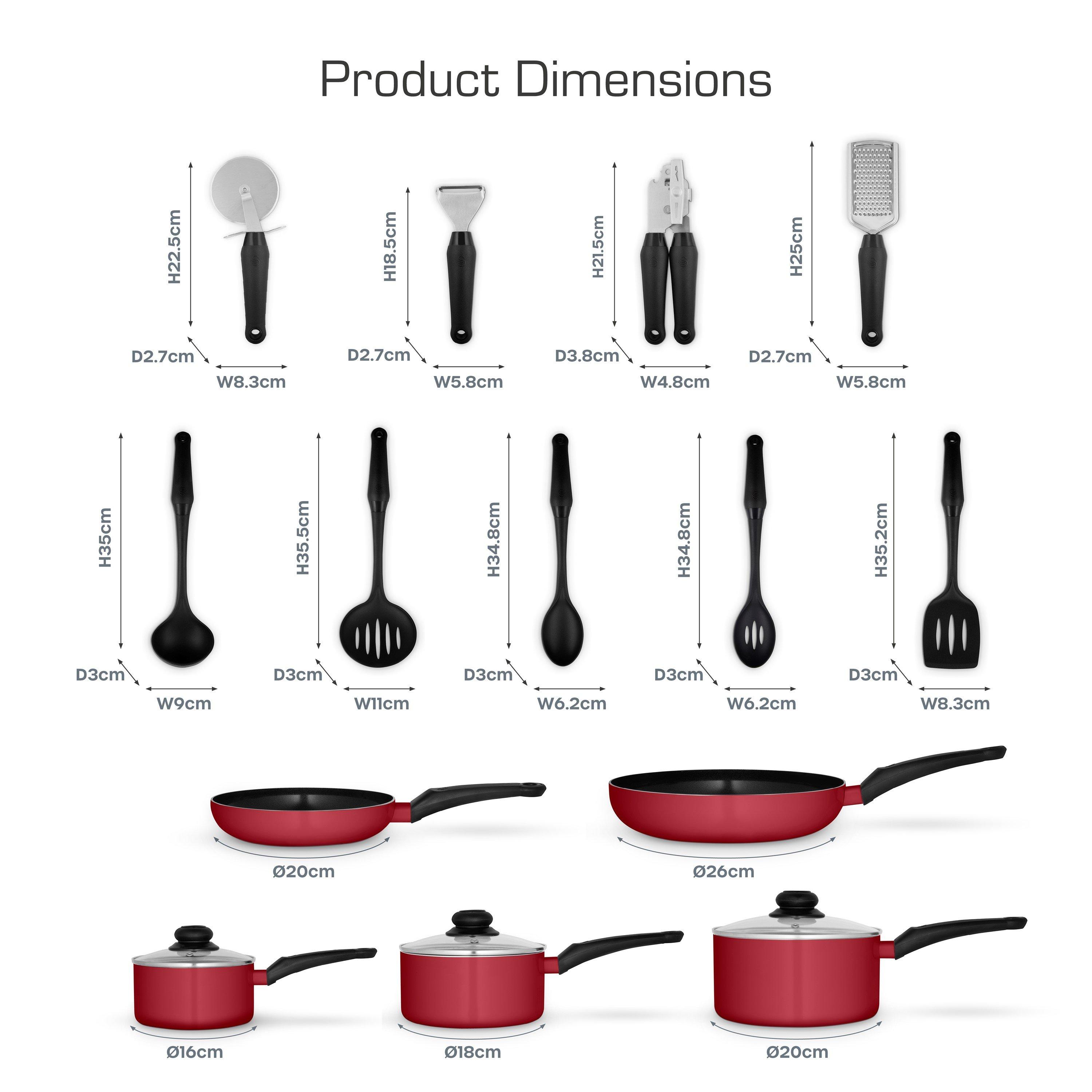 Red - Swan - Townhouse 14 Piece Pan and Tool Set Red - 6