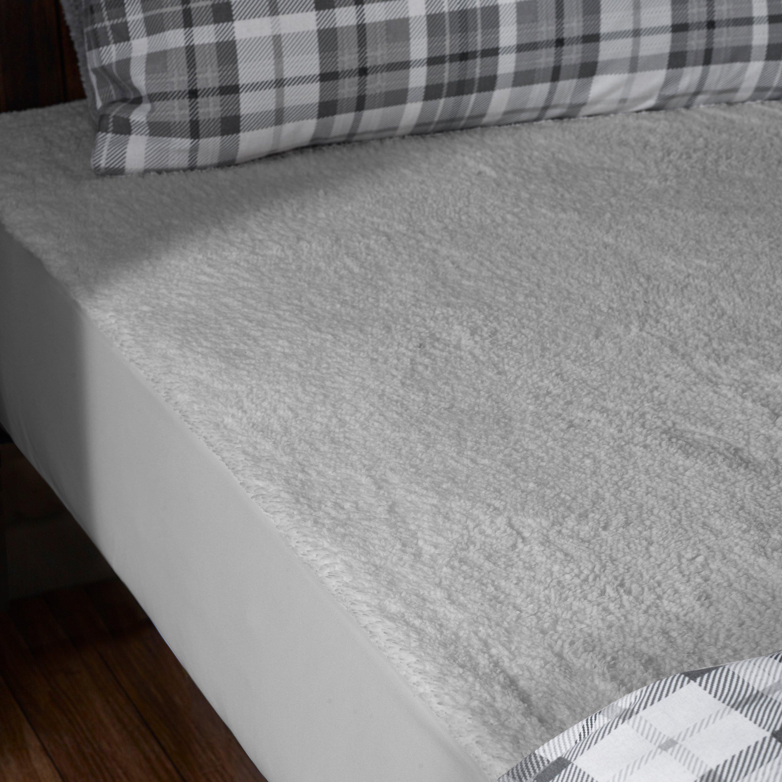 Catherine Lansfield  Thermal Sherpa Underblanket Under Fitted Sheet - Grey - Double