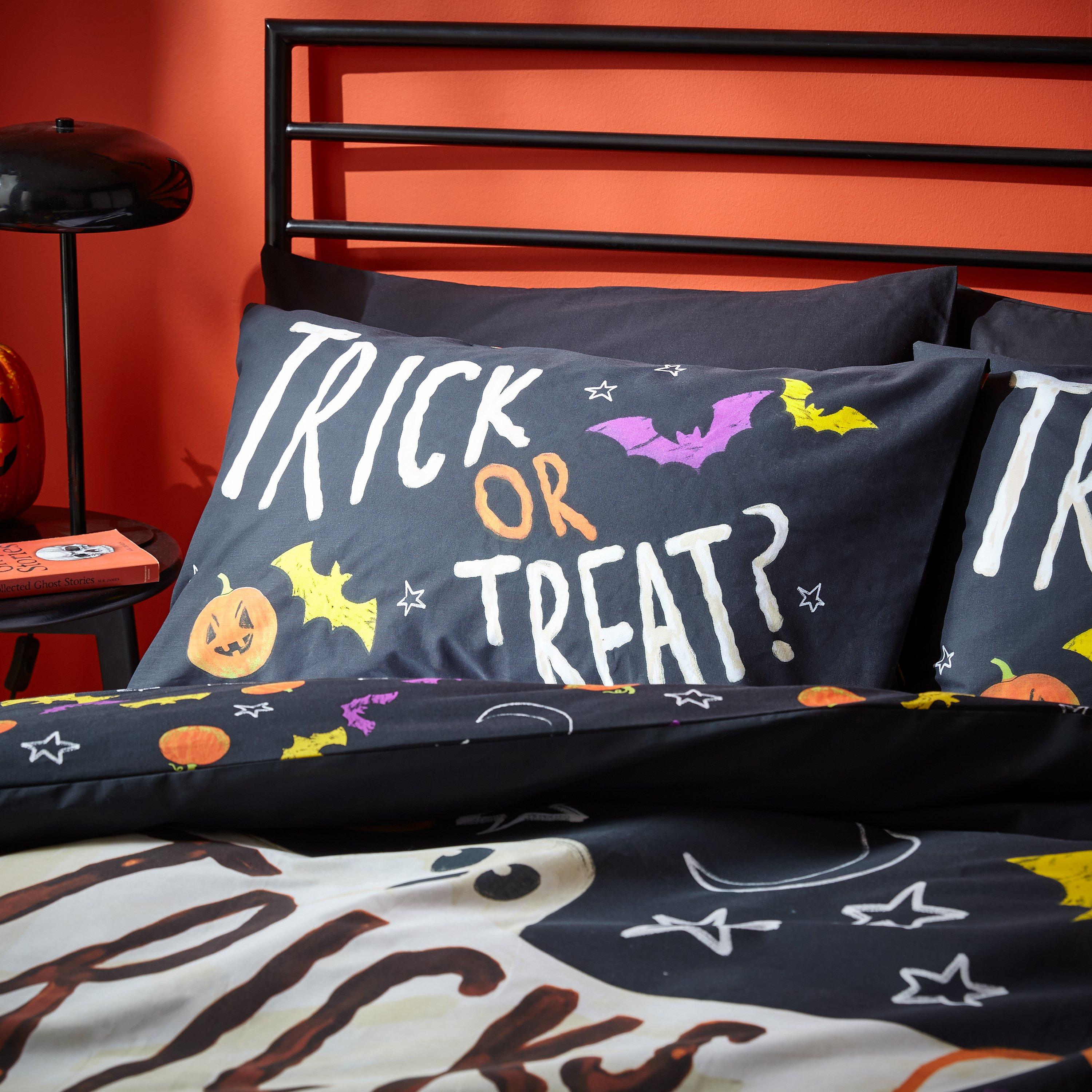 Black - Catherine Lansfield - Halloween Trick or Treat Duvet Cover Set - 3