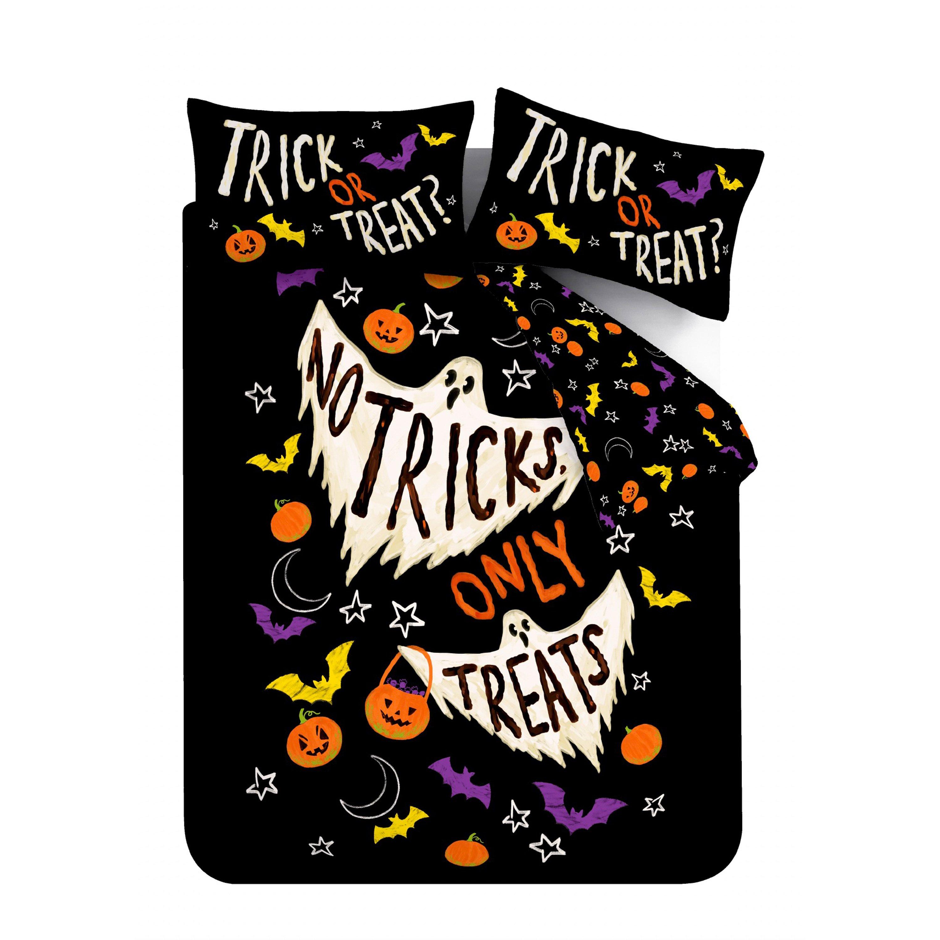 Black - Catherine Lansfield - Halloween Trick or Treat Duvet Cover Set - 5