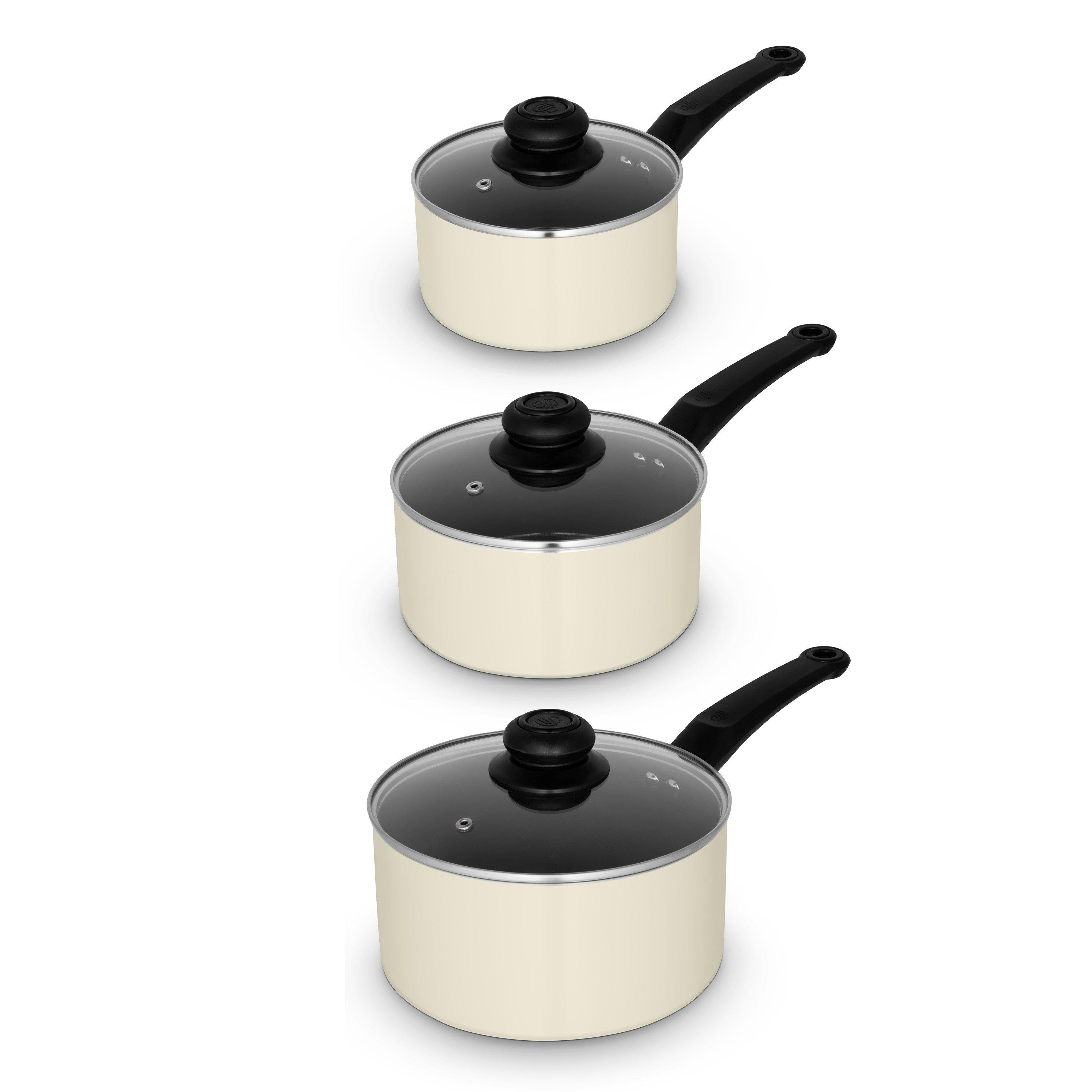 Cream - Swan - Townhouse 3 Piece Saucepan Set Cream - 1
