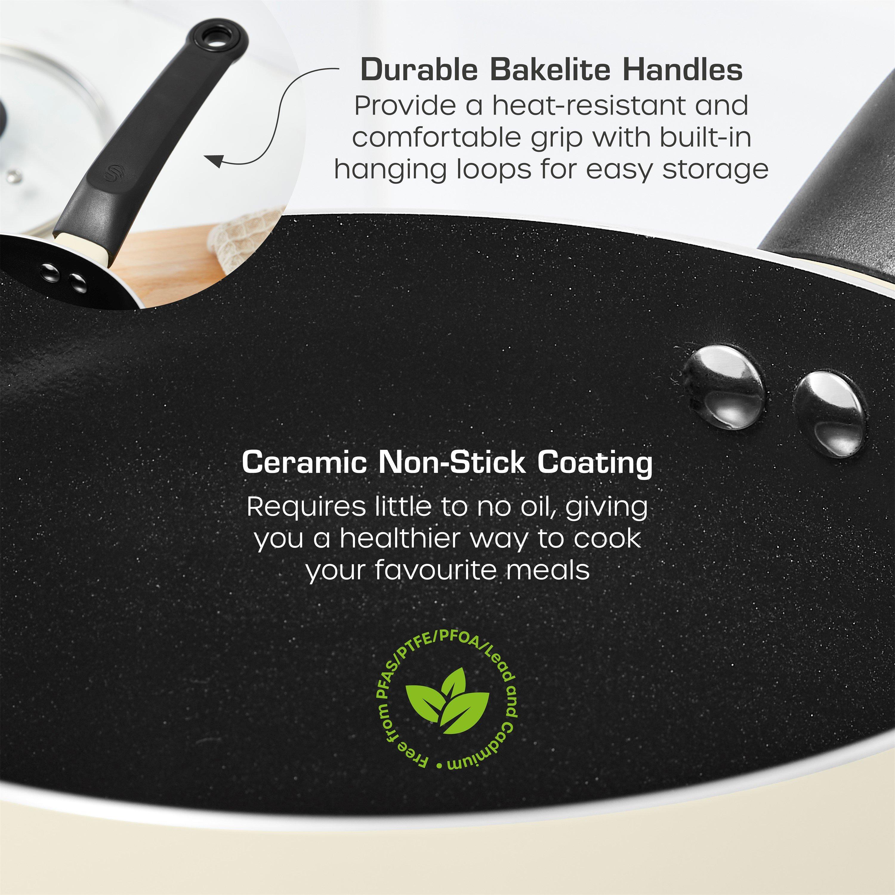 Cream - Swan - Townhouse 3 Piece Saucepan Set Cream - 4