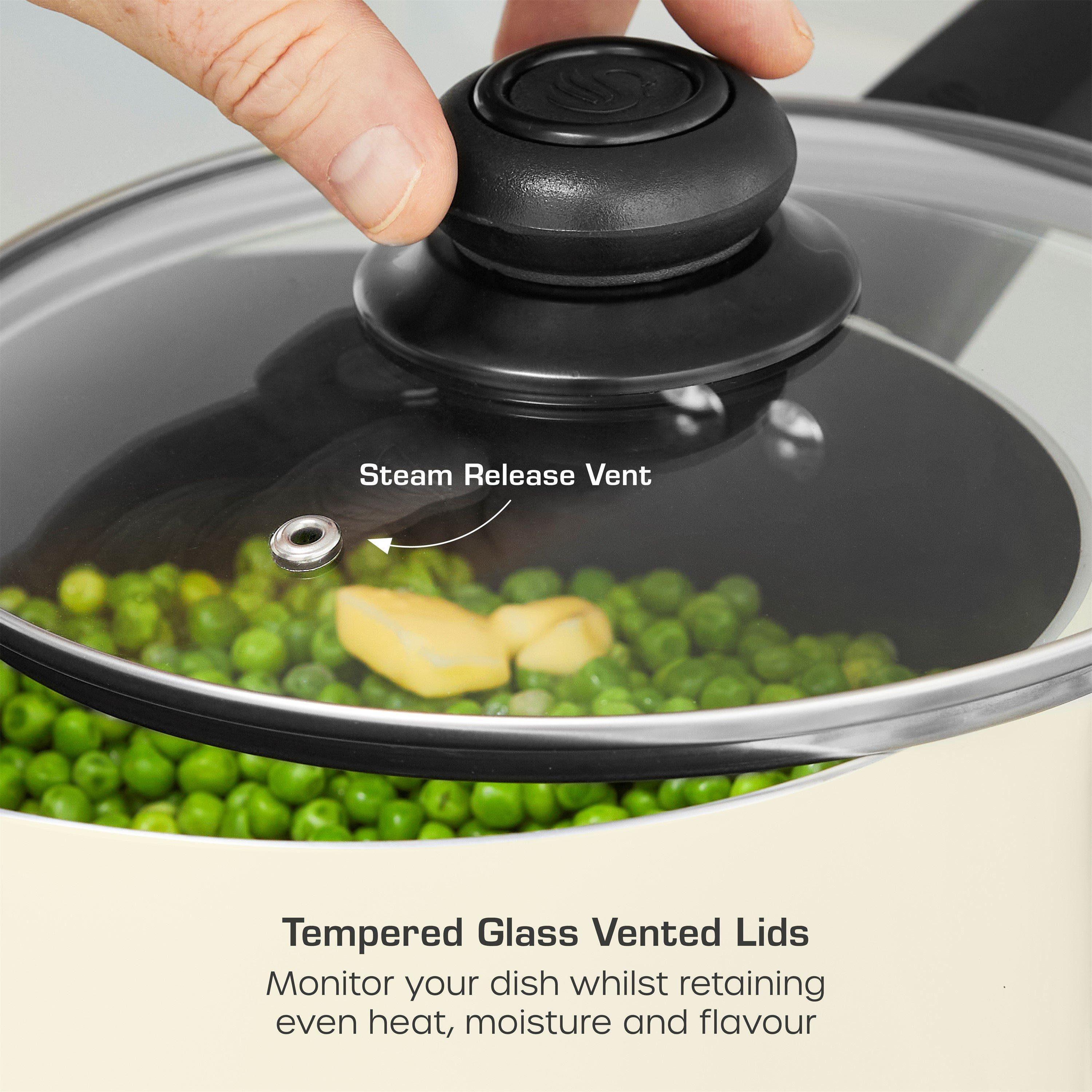 Cream - Swan - Townhouse 3 Piece Saucepan Set Cream - 5