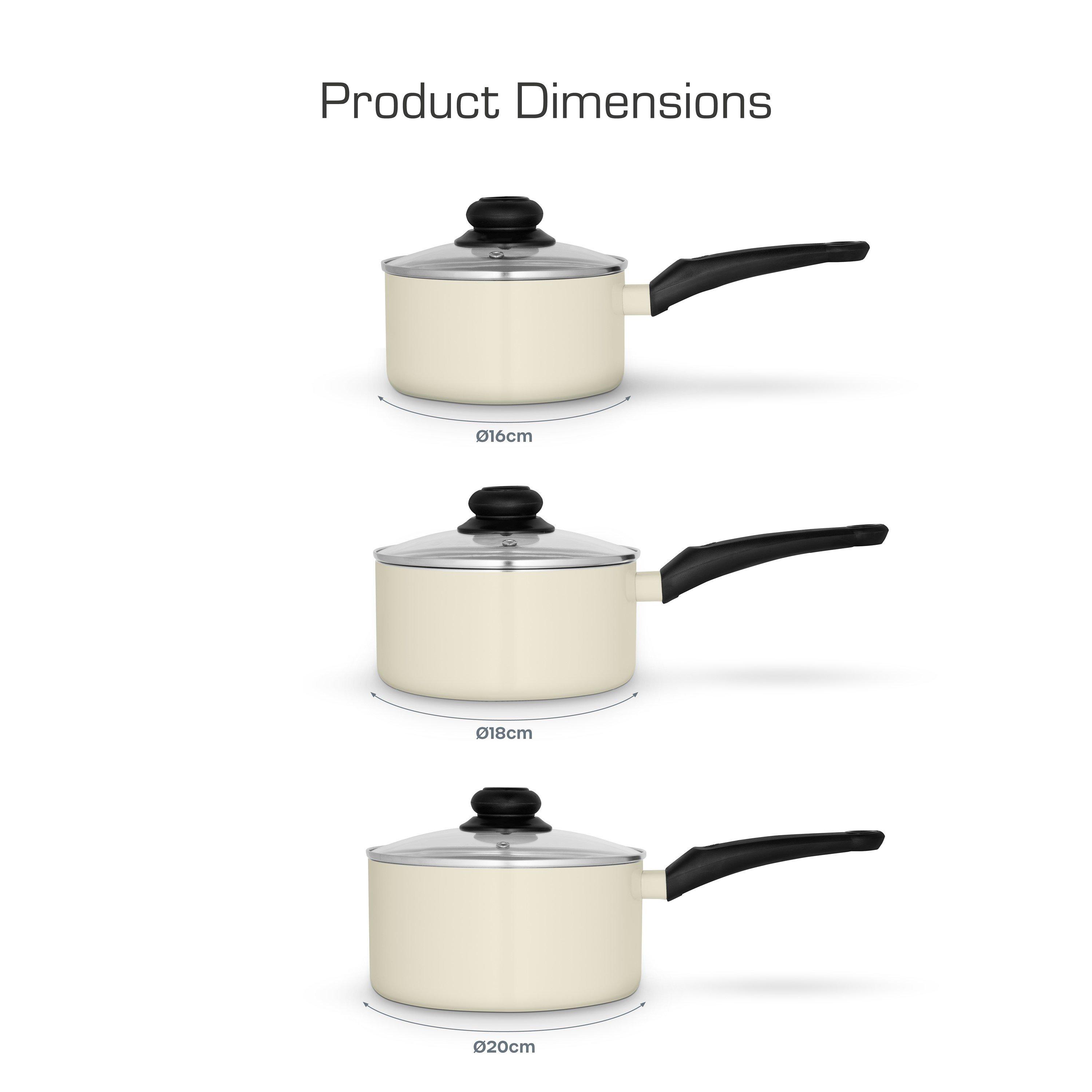 Cream - Swan - Townhouse 3 Piece Saucepan Set Cream - 6