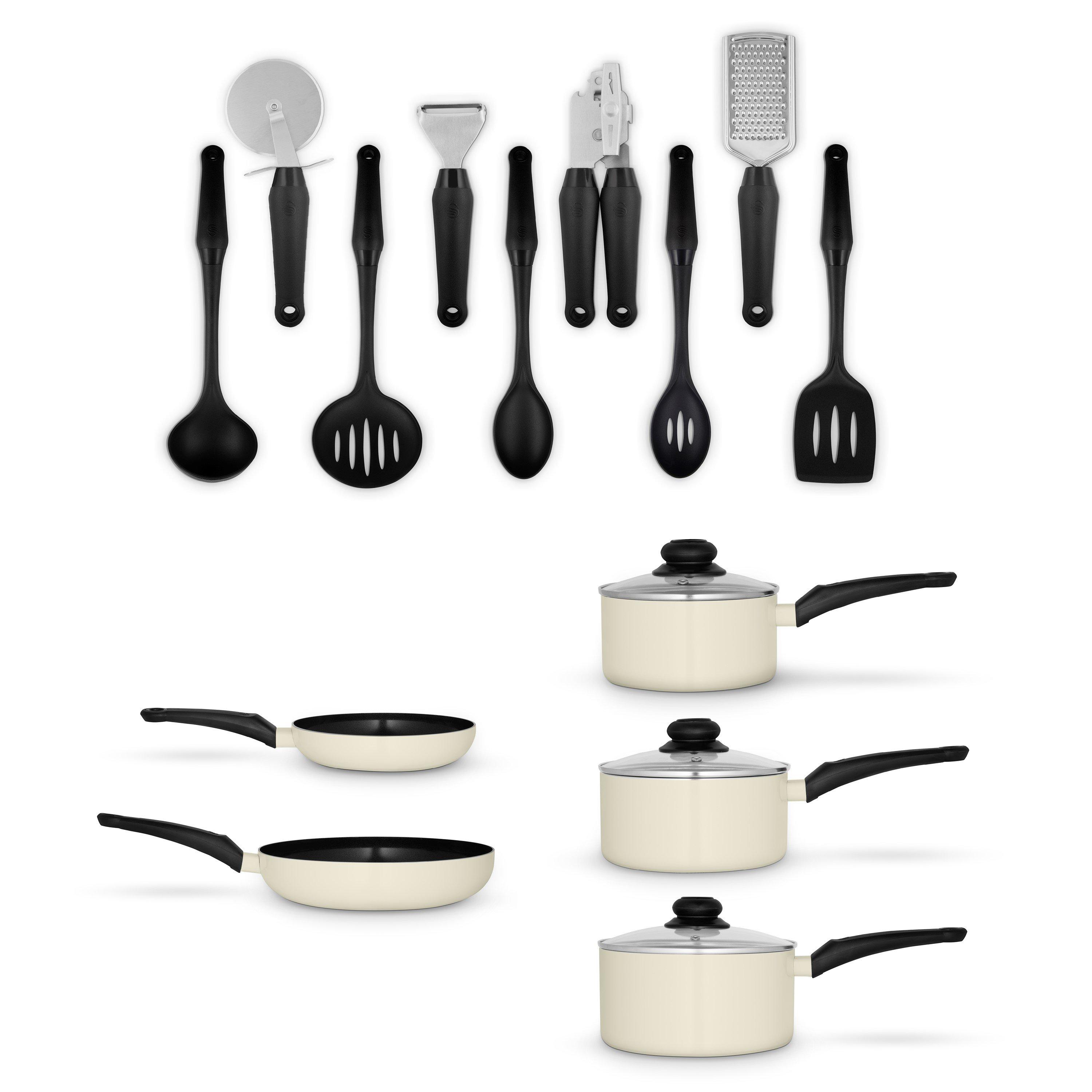 Cream - Swan - Townhouse 14 Piece Pan and Tool Set Cream - 1