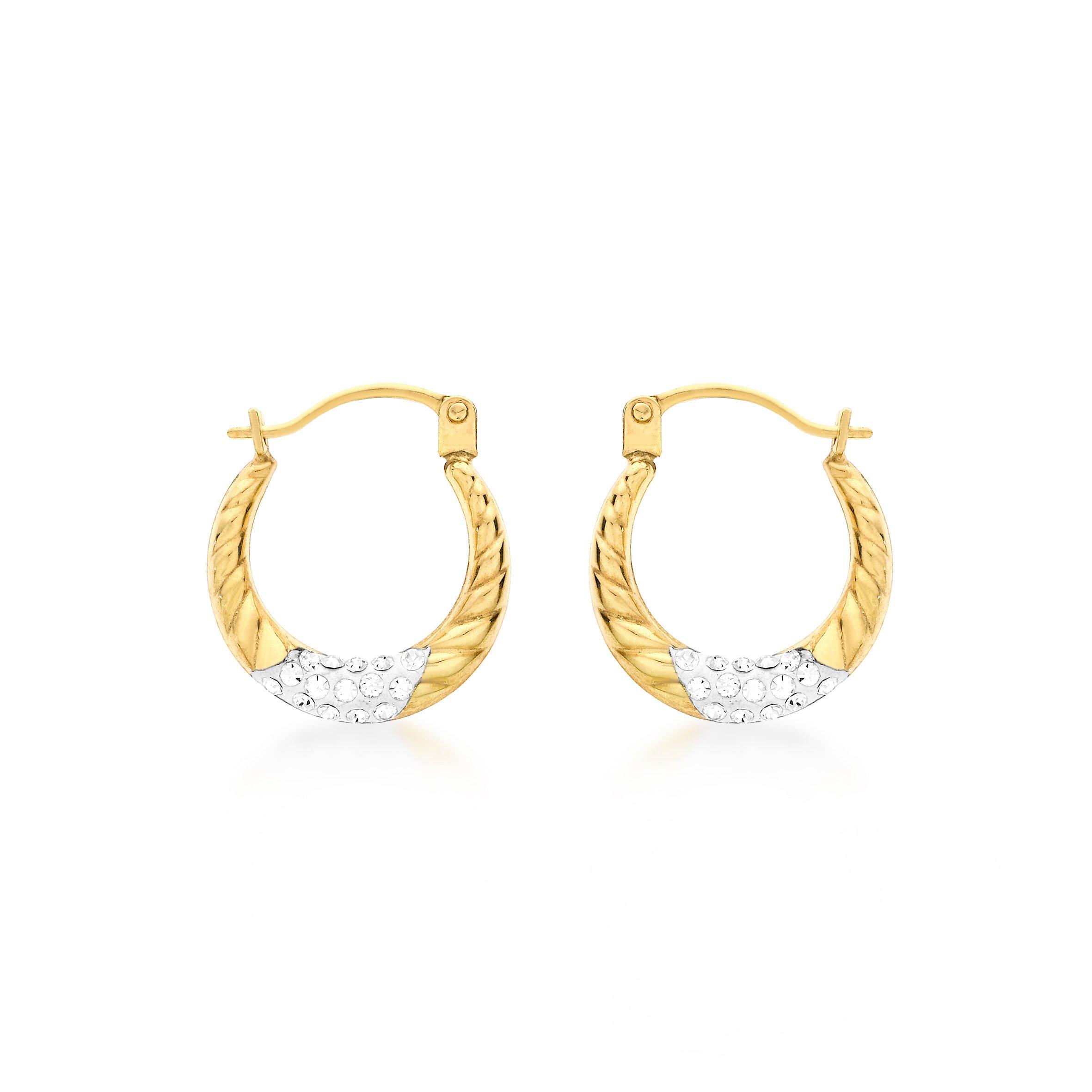 Gold - Be You - 9ct Gold Crystalique Creole Earrings - 1
