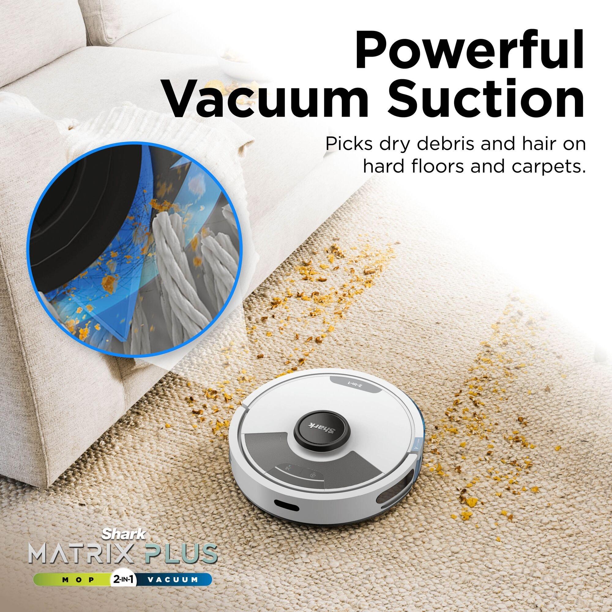 White - Shark - Matrix Plus 2-in-1 Self-Empty Robot Vacuum & Mop - 12