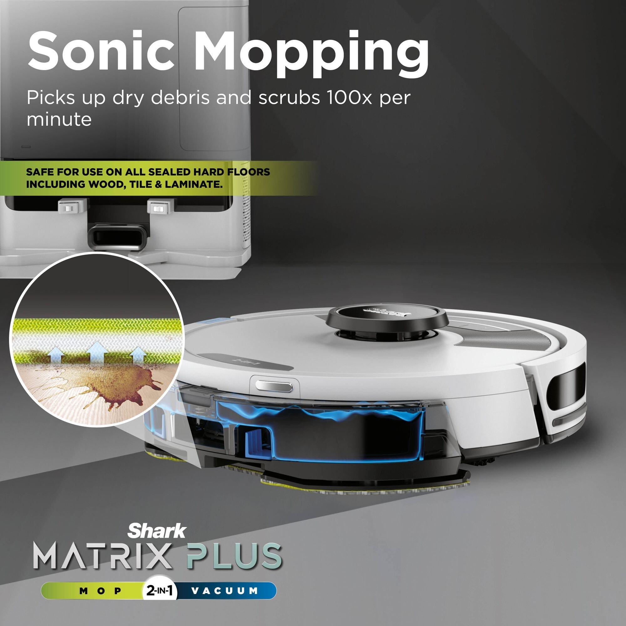 White - Shark - Matrix Plus 2-in-1 Self-Empty Robot Vacuum & Mop - 8