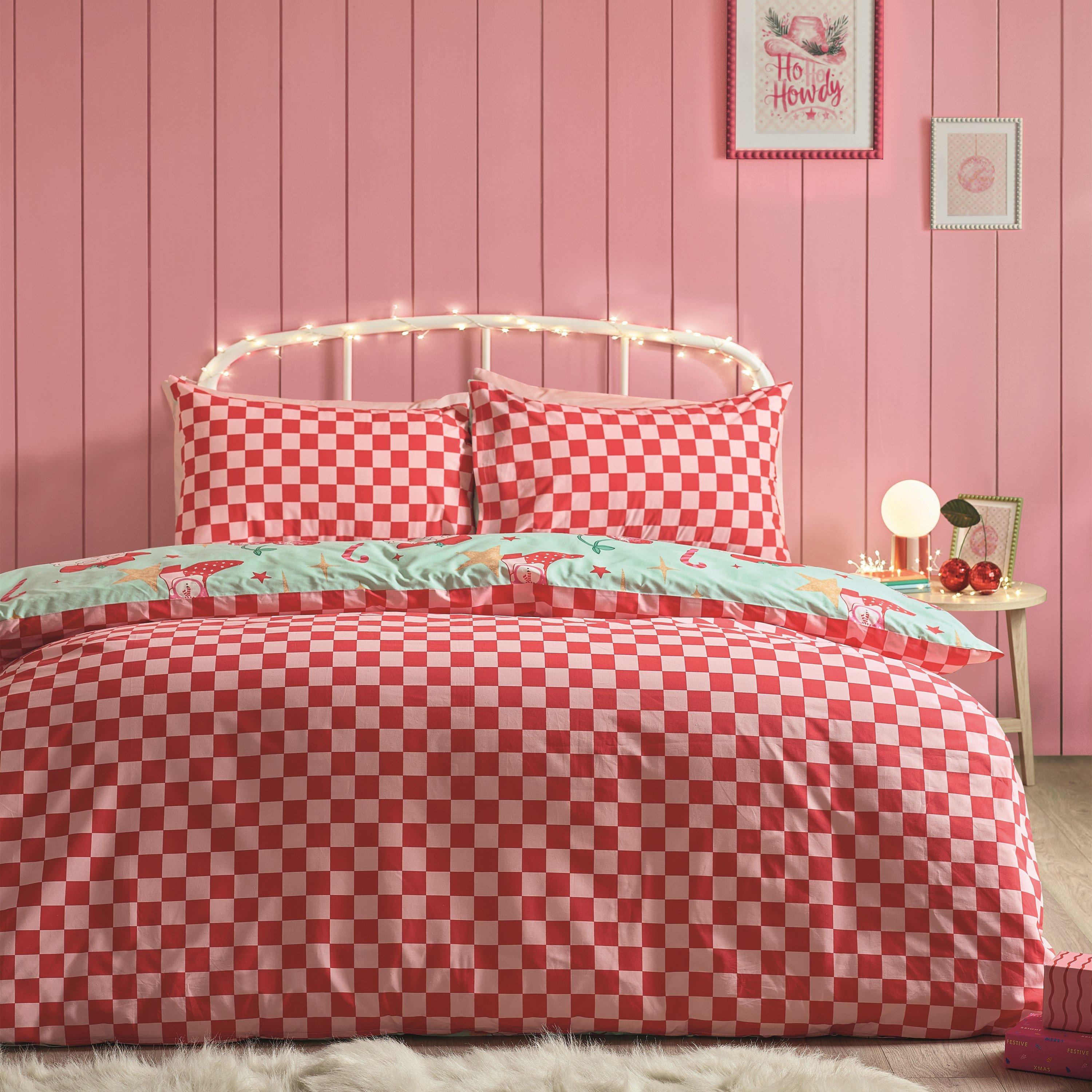 Green - Catherine Lansfield - Santas Howdy Christmas Reversible Duvet Cover Set - 2