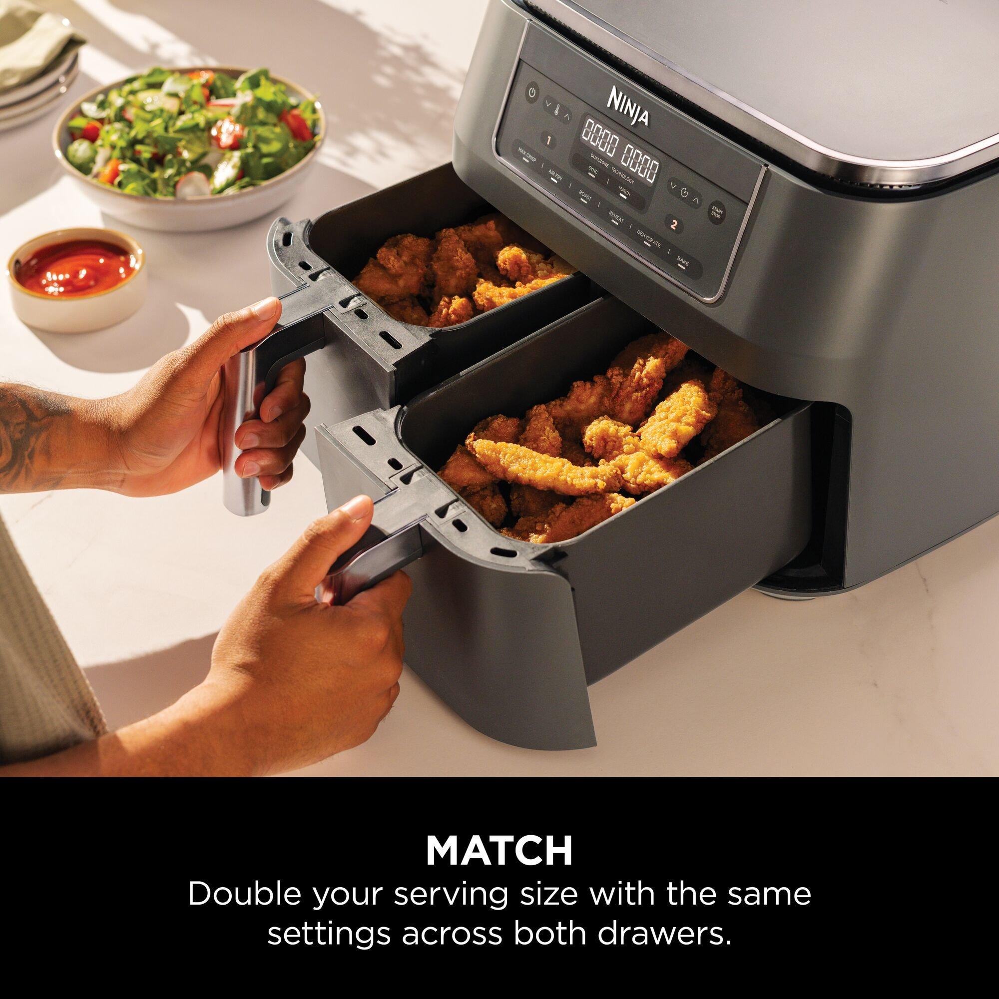 Gun Metal Grey - Ninja - 6-in-1 Dual Zone Air Fryer 7.6L DZ300UK - 11