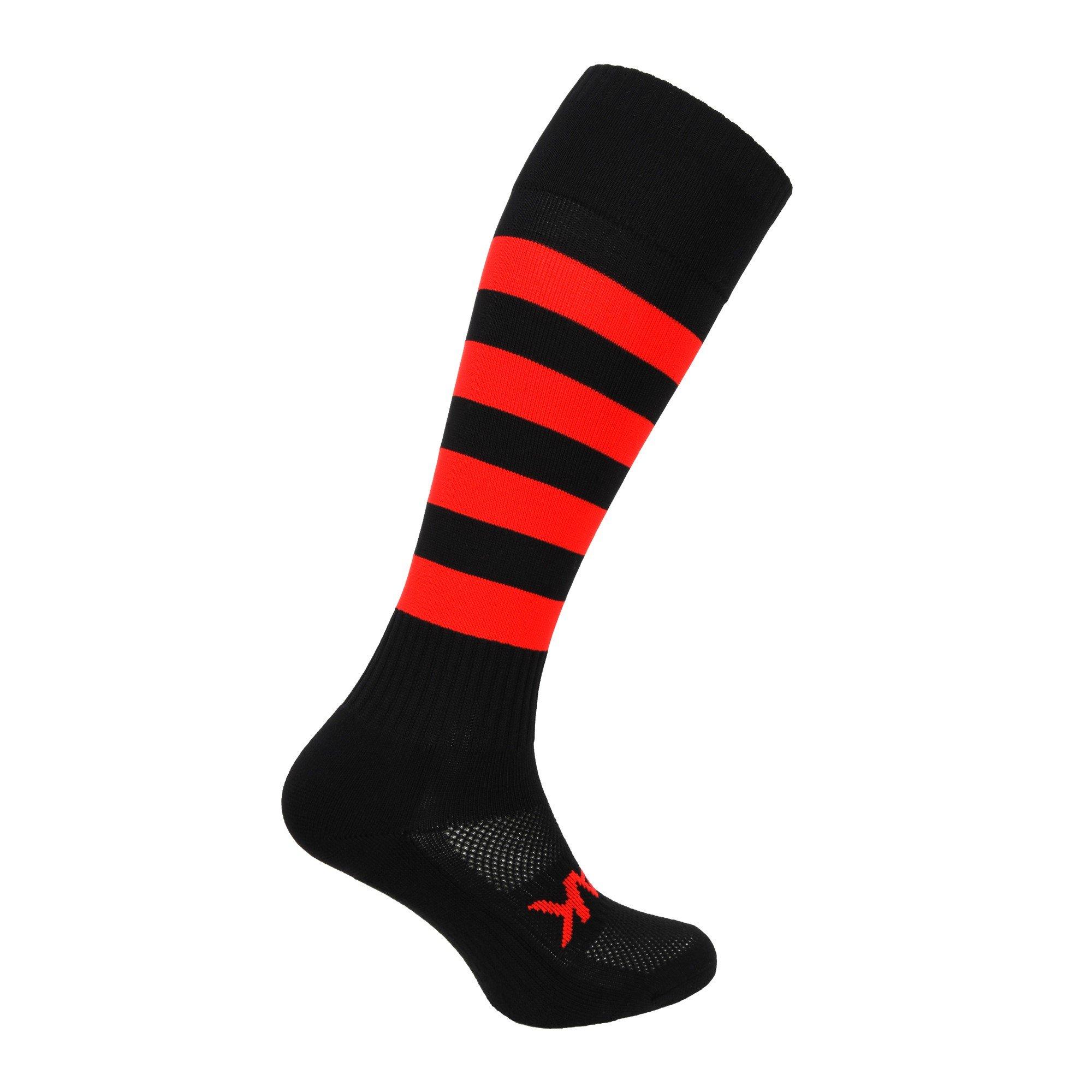 Rot/Schwarz - ATAK Sports - Hooped Socks Junior - 2
