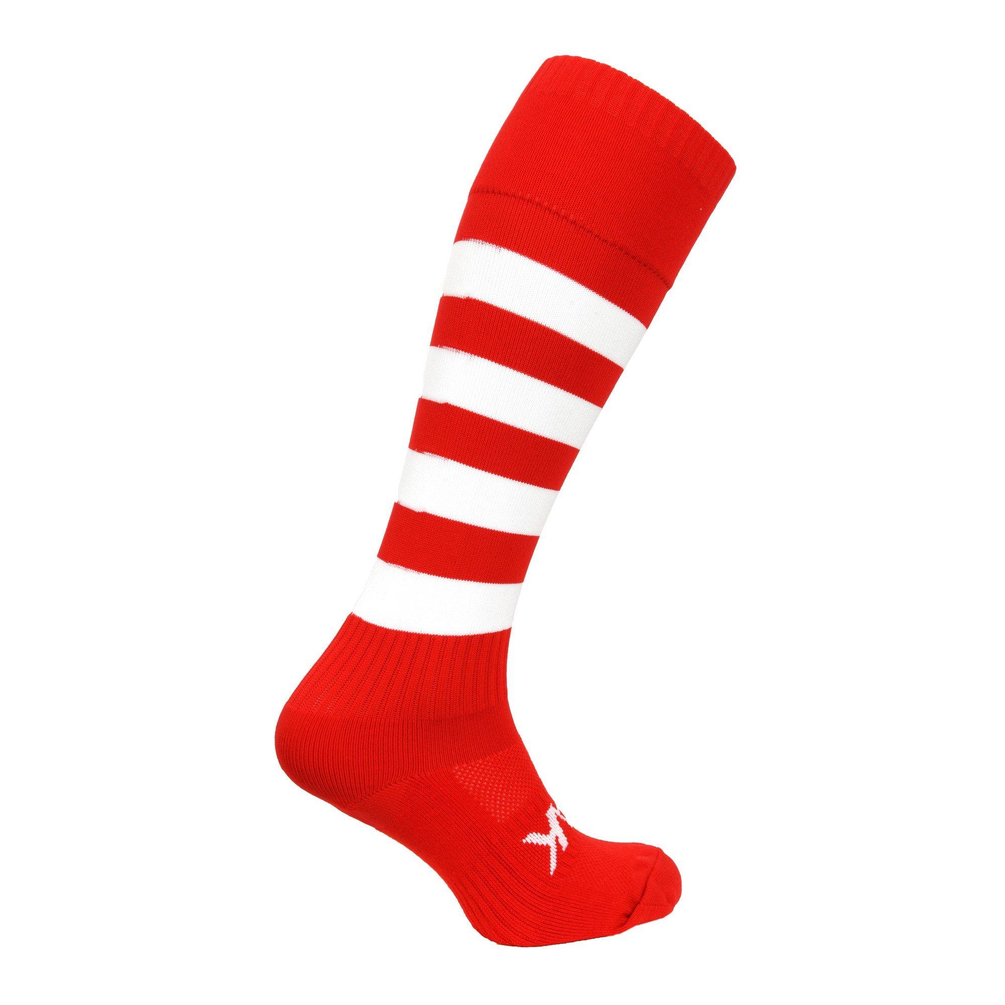 Red/White - ATAK Sports - Hooped Socks Junior - 2