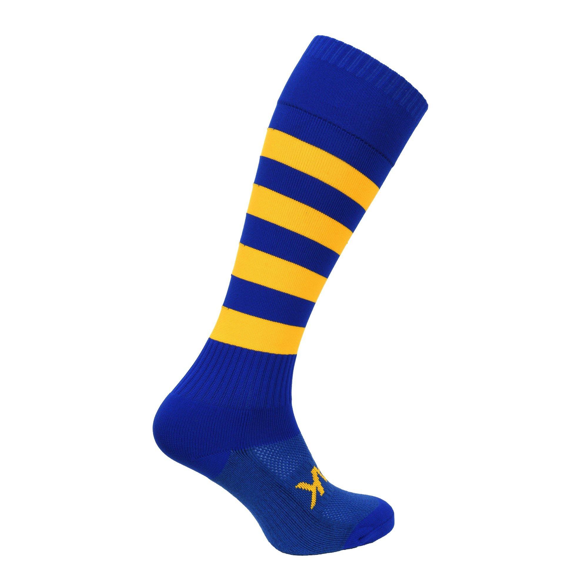 Royal/Gold - ATAK Sports - Hooped Socks Junior - 2