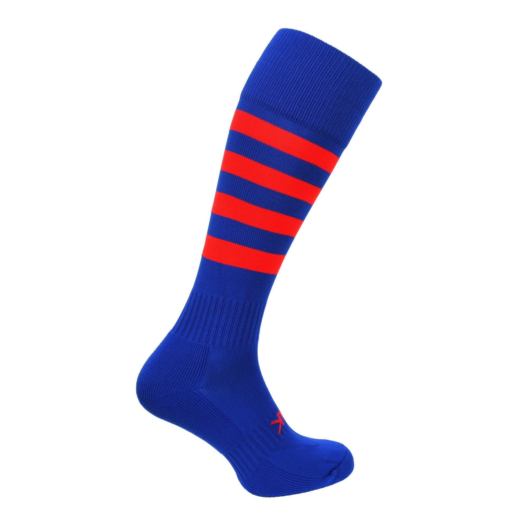 Royal/Red - ATAK Sports - Hooped Socks Senior - 2