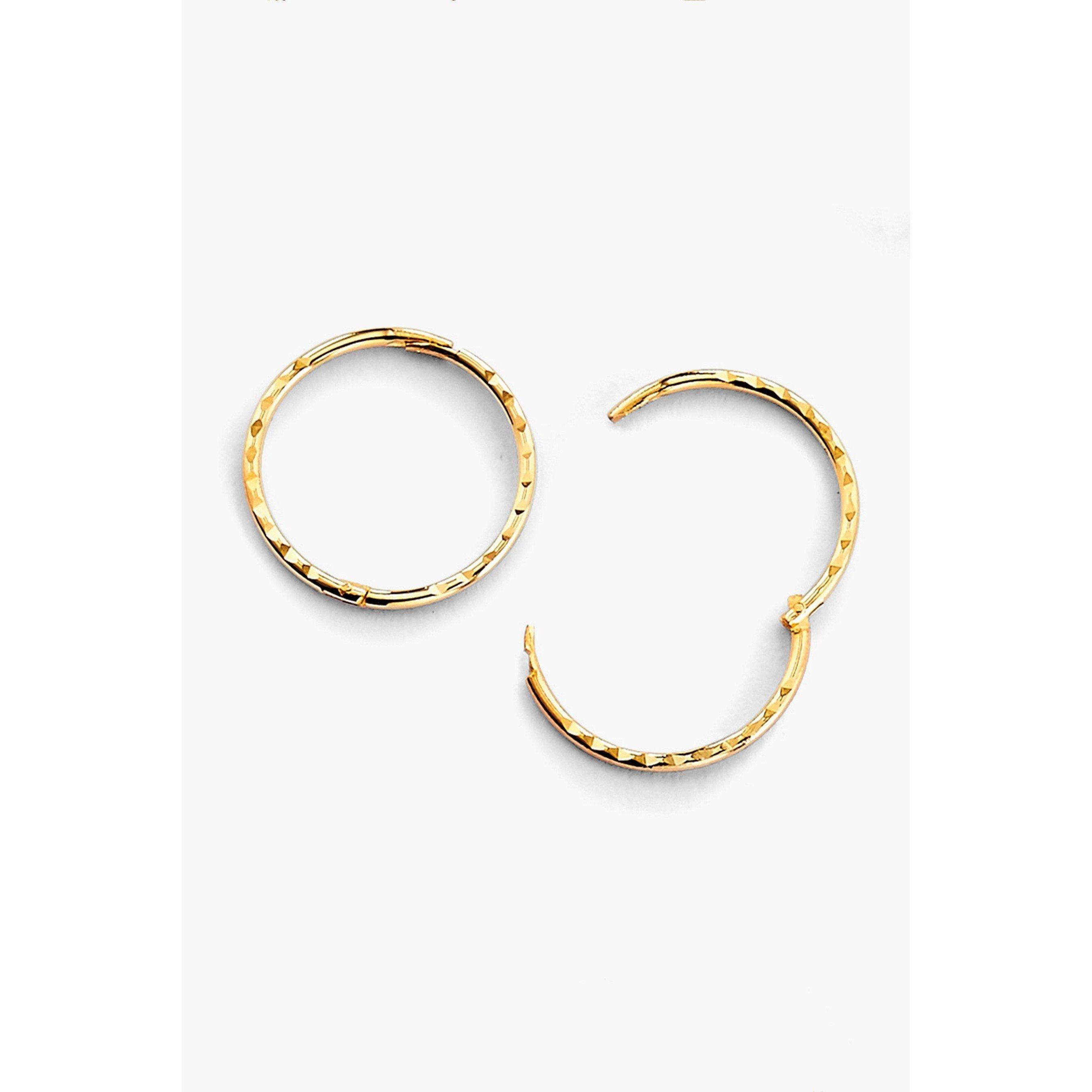Gold - Be You - 9ct Yellow Gold Diamond Hoop Earrings 13mm