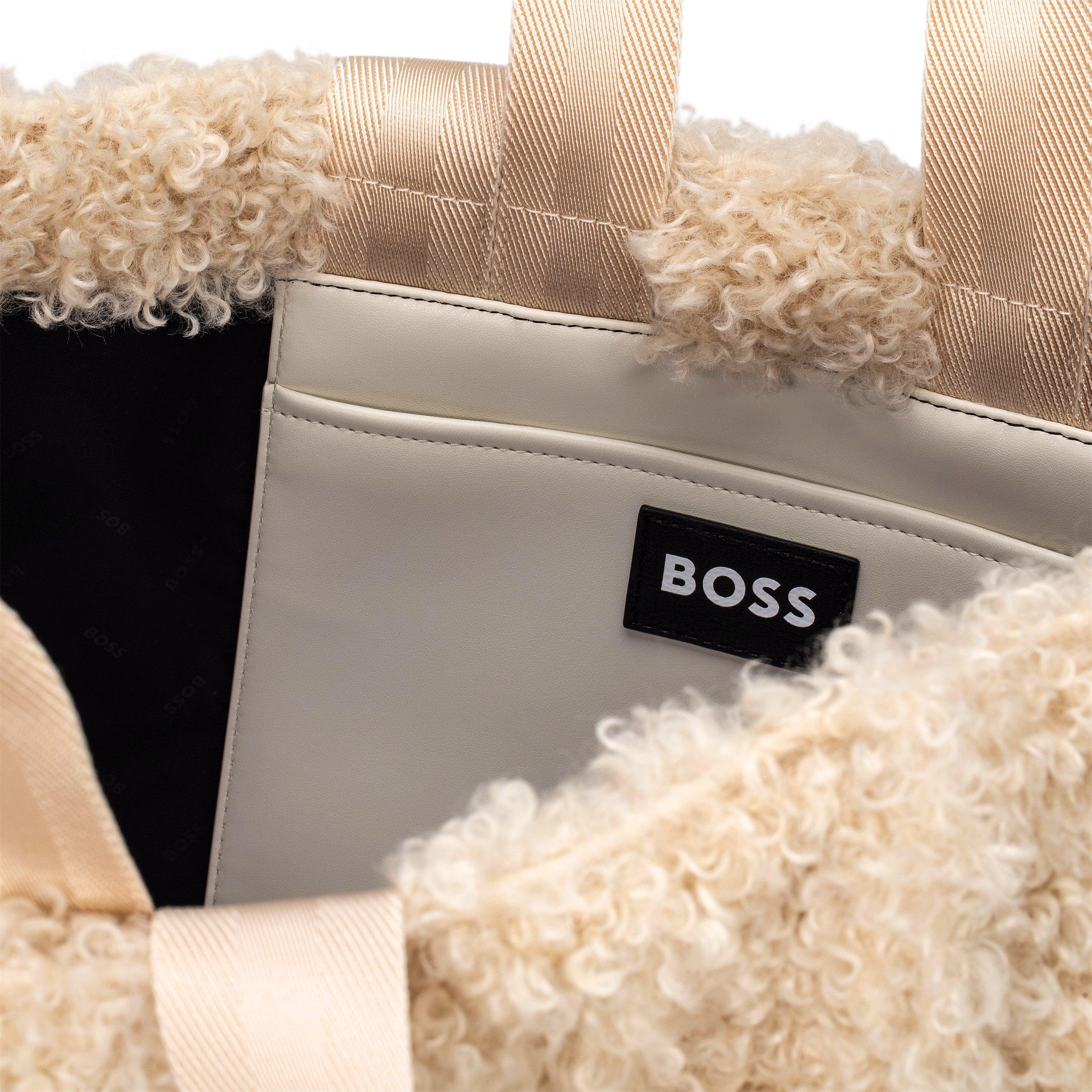 Light Beige - Boss - Women's Teddy Deva Tote Bag, Fluffy Exterior - 4